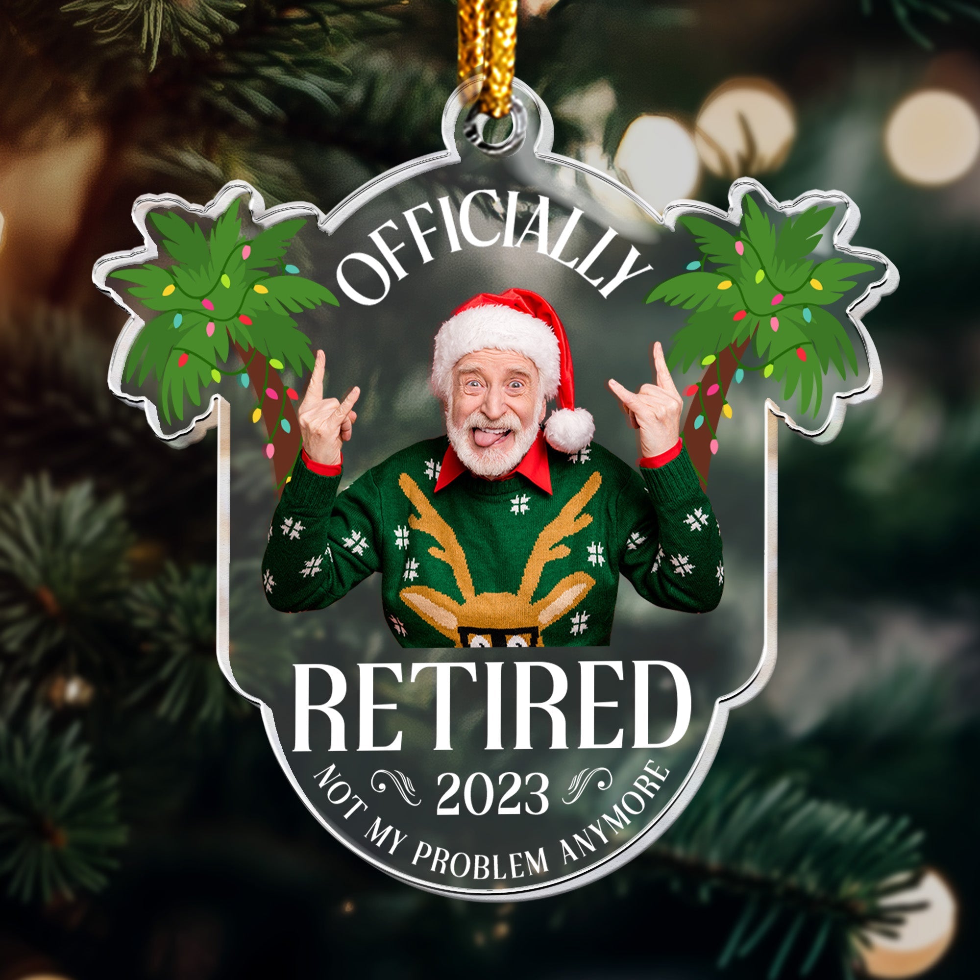 Officially Retired 2024 Not My Problem Anymore - Personalized Acrylic Photo Ornament