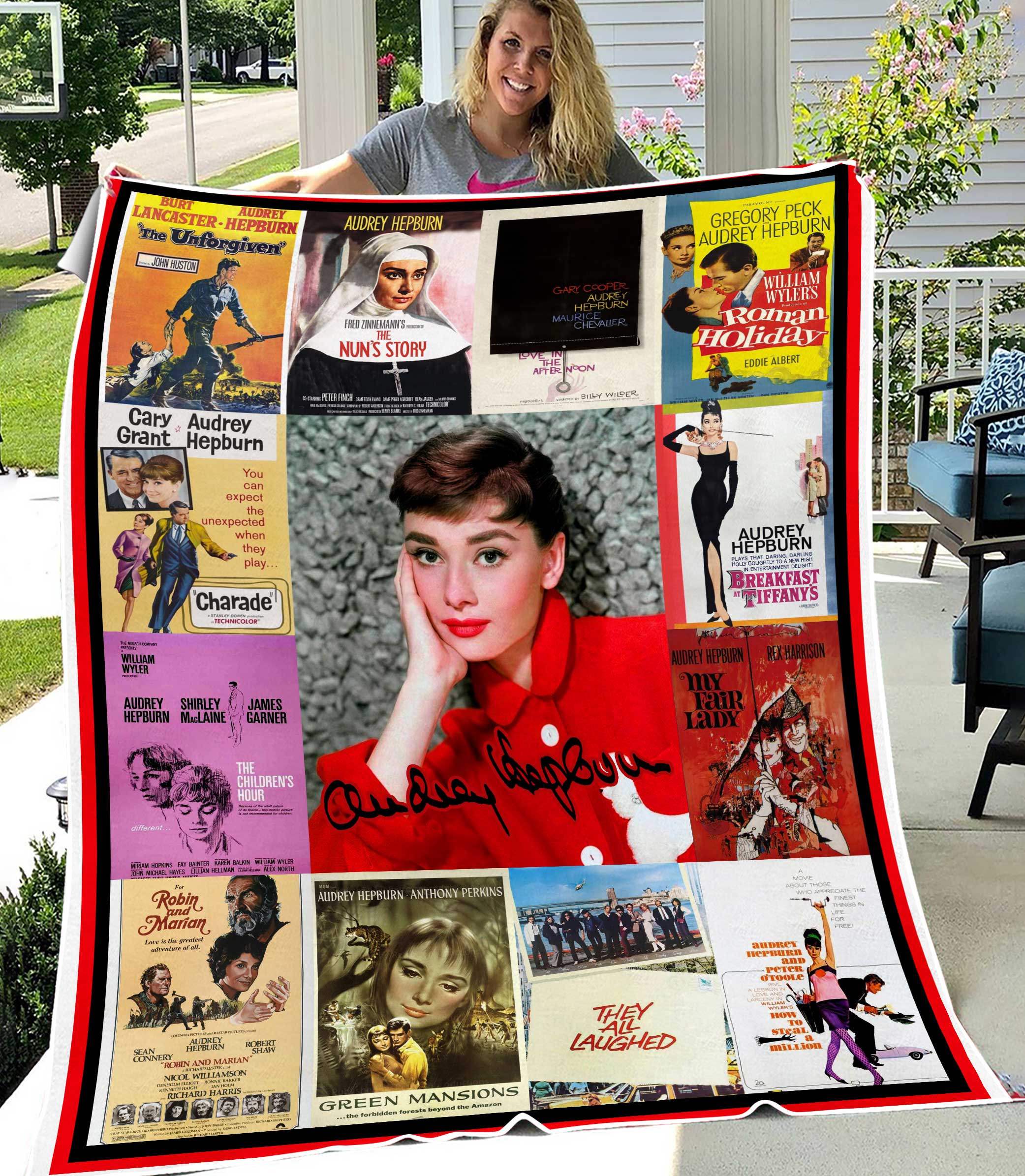 Audrey Hepburn Movie Fleece Blanket