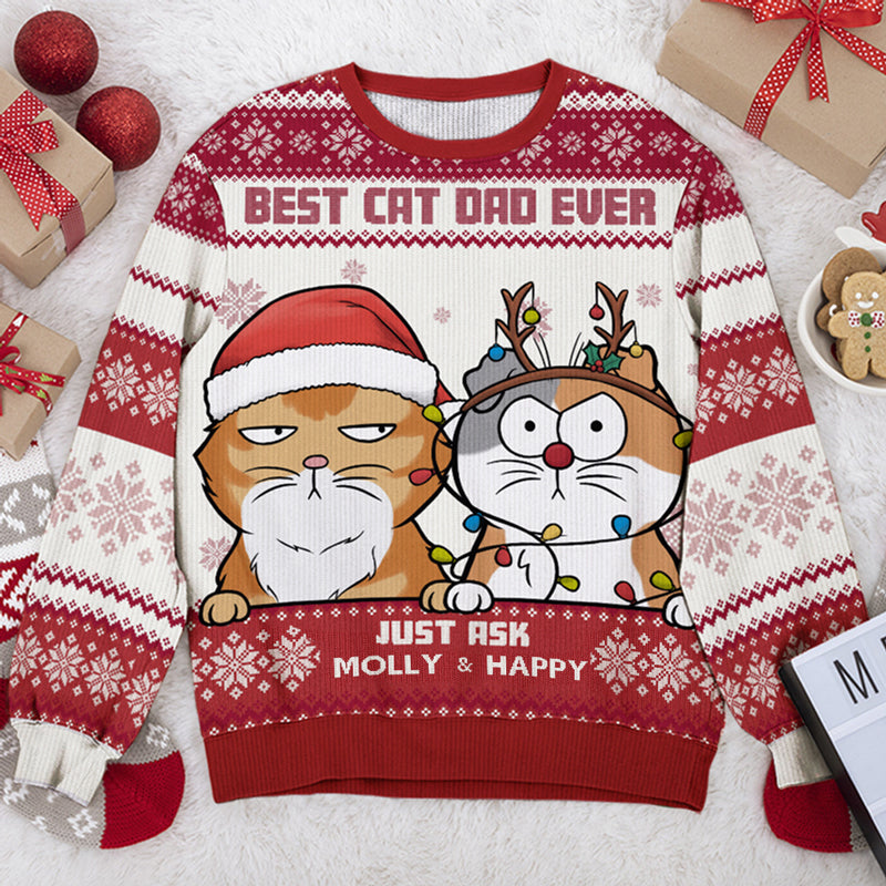 Best Cat Mum Ever - Cat Personalized Ugly Sweatshirt - Christmas Gift For Pet Owners, Pet Lovers