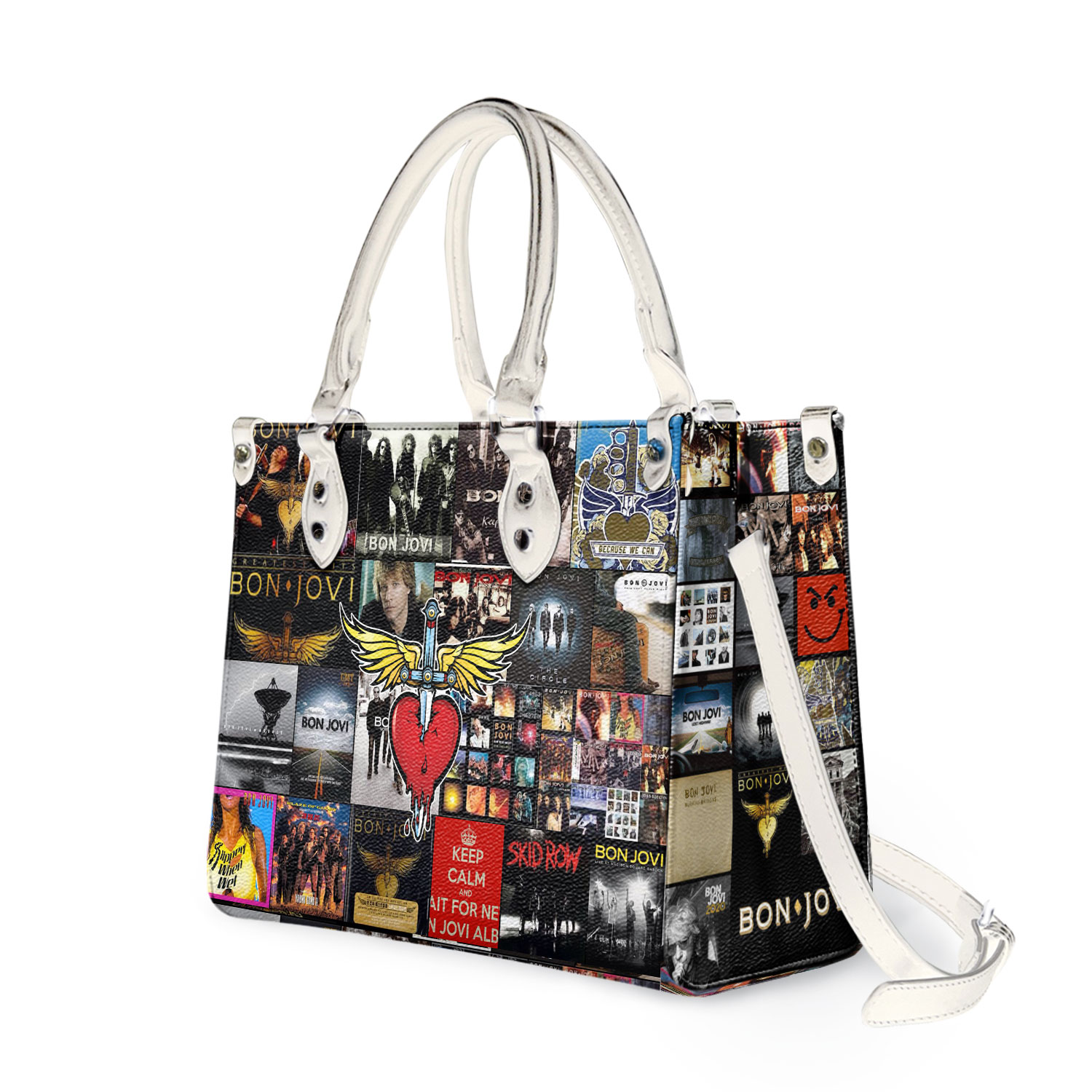 Bon Jovi Vintage Leather Handbag, Bon Jovi Leather Top Handle Bag