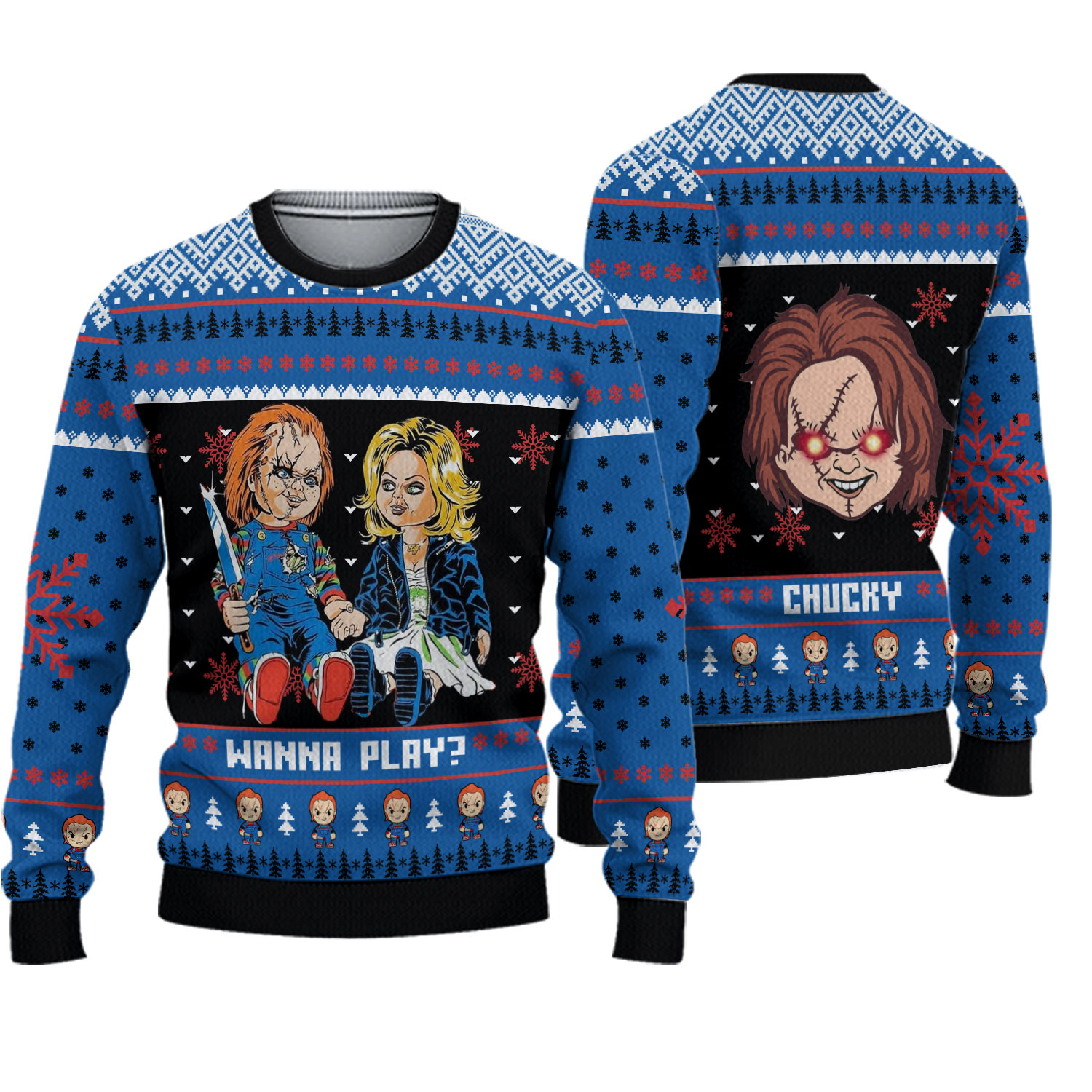 Chucky And Tiffany Ugly Christmas Sweater