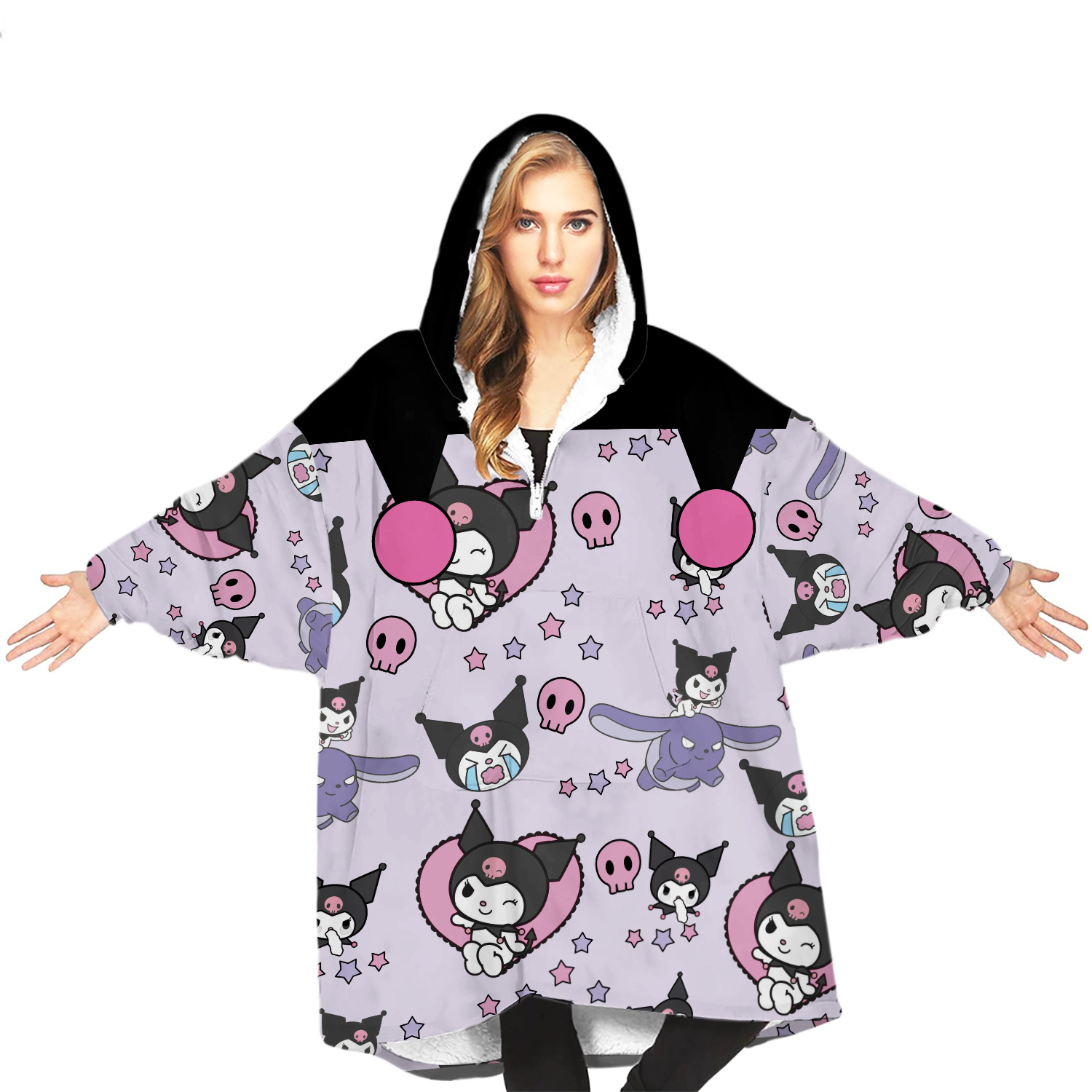 Kuromi Oversized Blanket Hoodie, Gifts For Friends, Xmas Gifts
