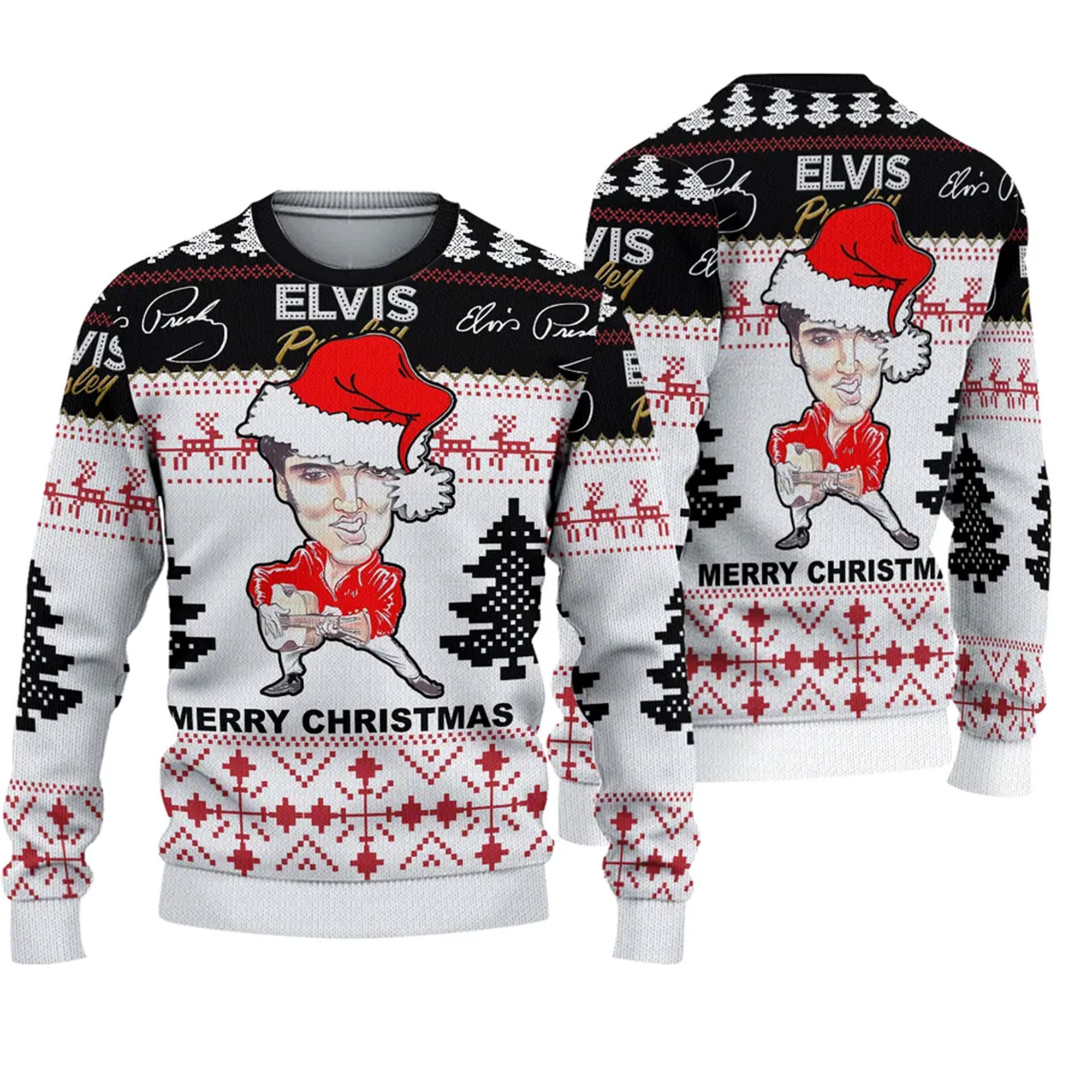 Elvis Presley Merry Chrristmas Meme Rock 3d Sweater
