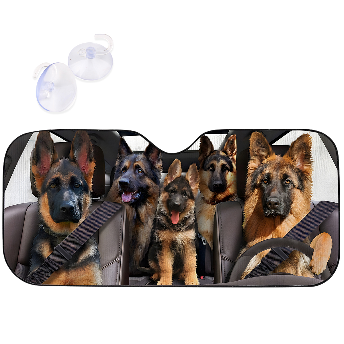 German Shepherd Dog Car Sun Shade, Funny German Shepherd
