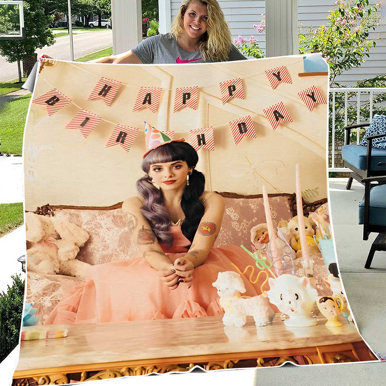 Melanie Martinez Face Fleece Blanket