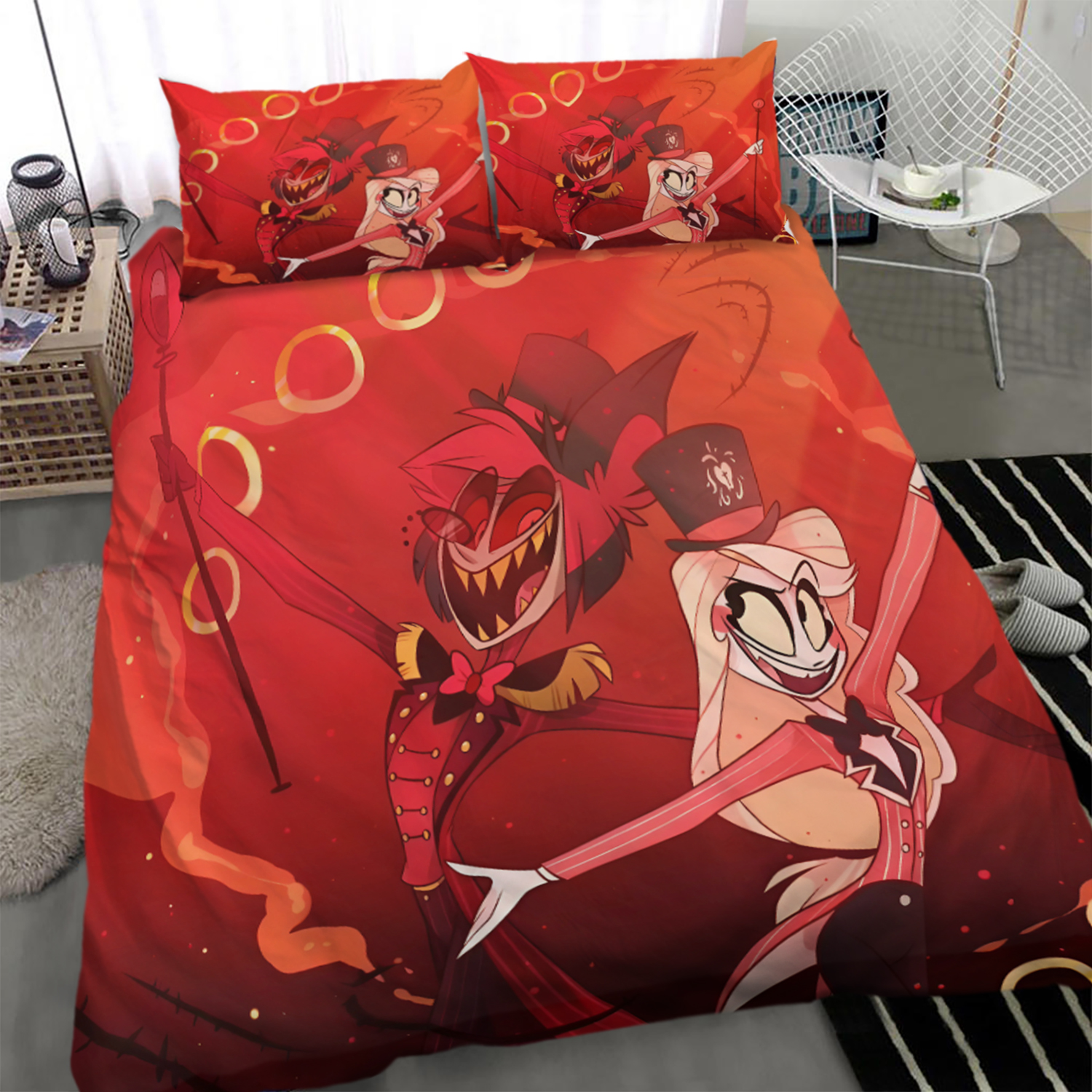 Hazbin Hotel Alastor Cosplay Bedding Set , Alastor Hazbin Bedding Set