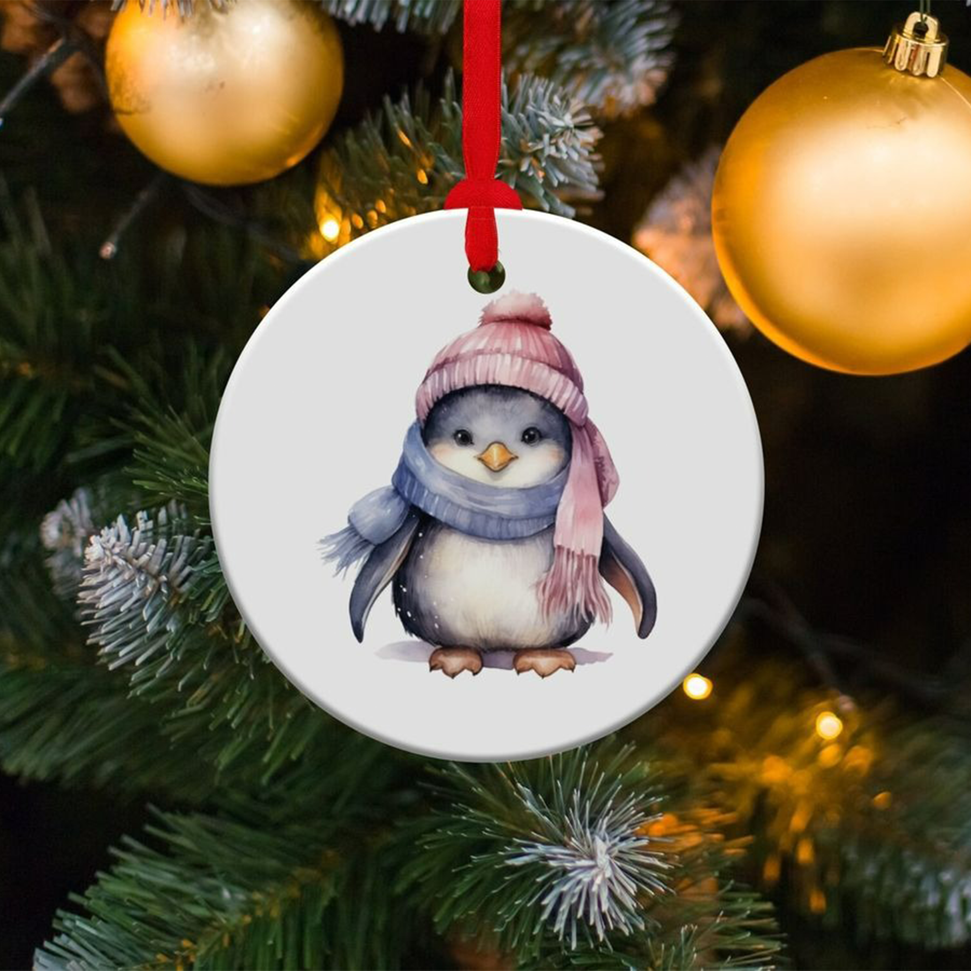 Penguin Ornament, Cute Penguin Christmas