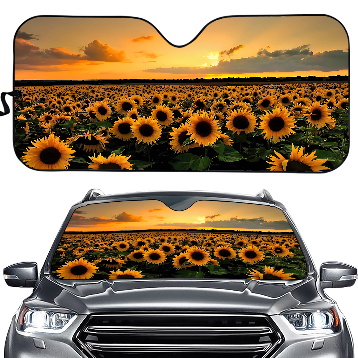 Sunflower Car Sun Visor Windshield Sunshade Protector
