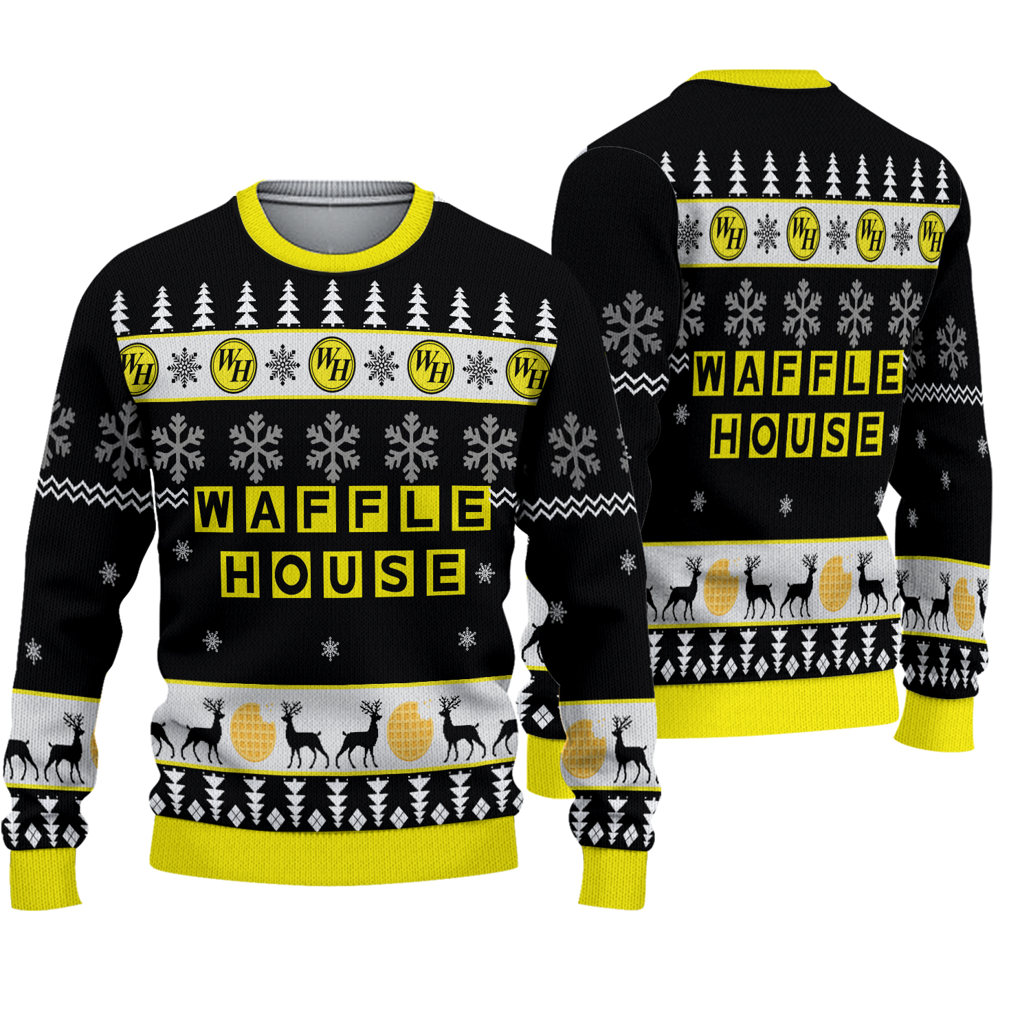 Christmas Waffle House Ugly Sweater, Waffle House Xmas Sweater