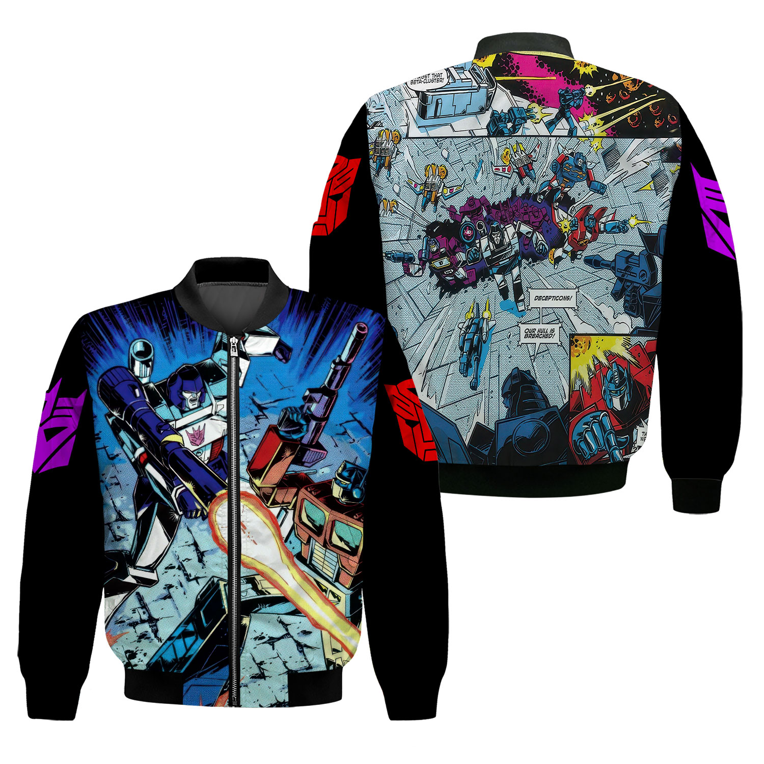 Transformers, Optimus Prime, Autobots, Megatron Bomber Jacket