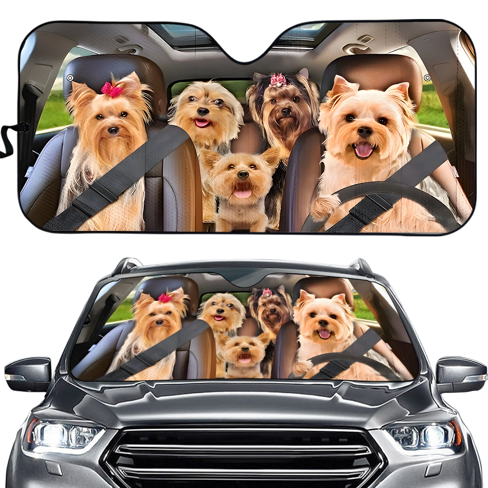 Yorkshire Car Sunshade, Windshield Sunshade, Yorkshire Car Decor