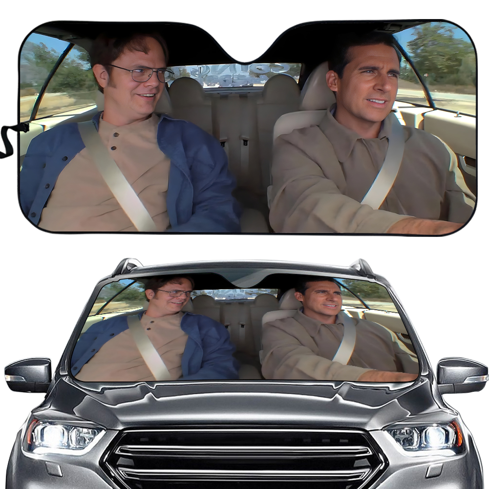 The Office Michael And Dwight Car Sun Shade The Office Car Sunshade