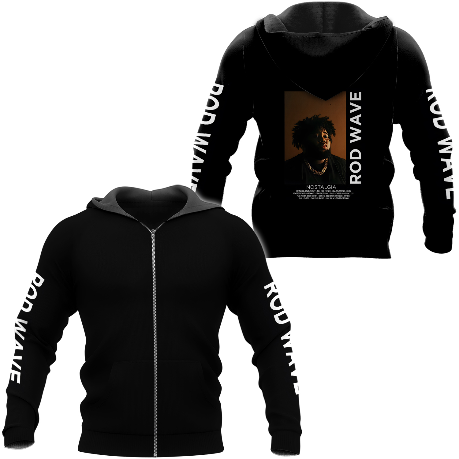 Rapper Rod Wave 3d Zip Hoodie