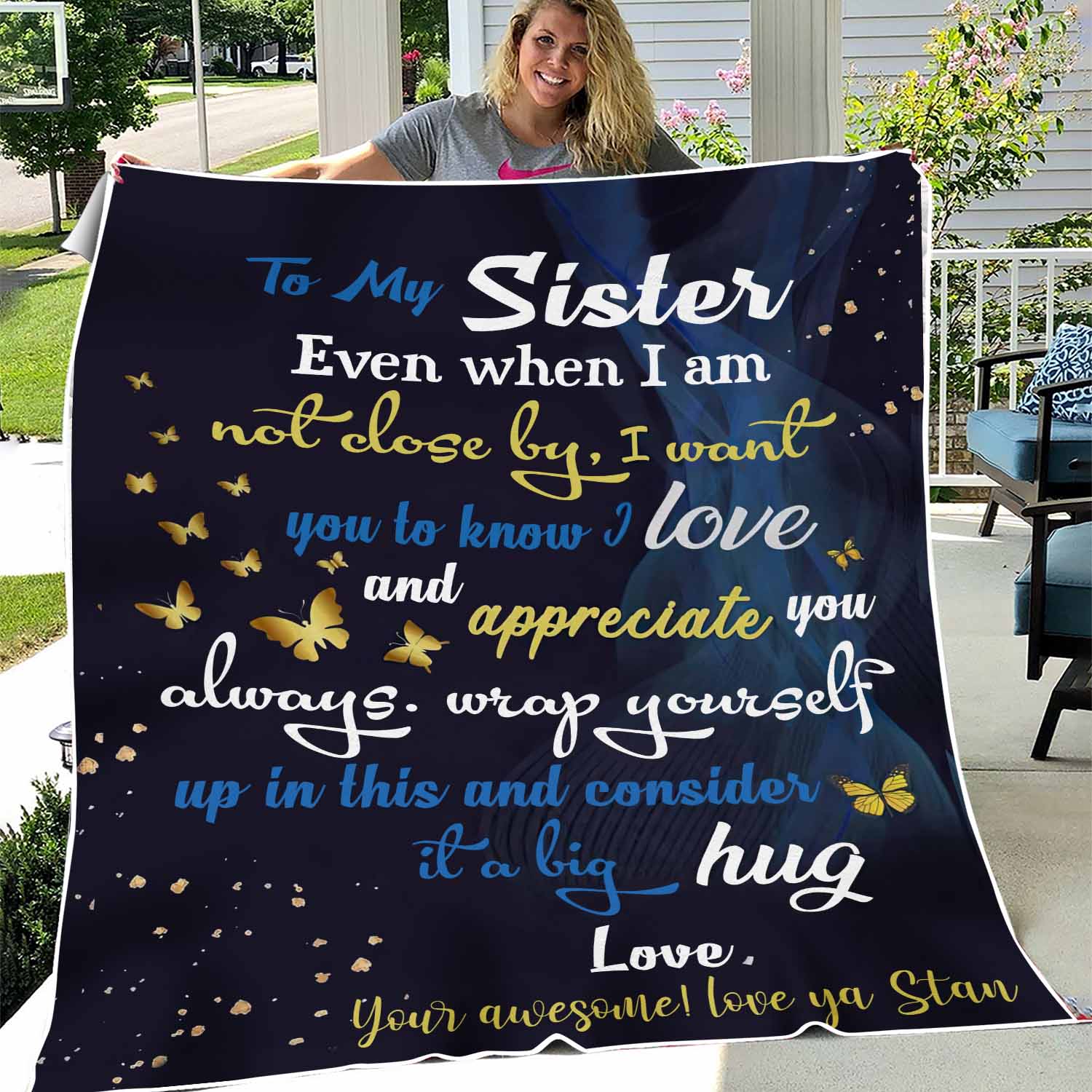 To My Sister I Love You Personalized Blanket, Gift For Sister, To My Sister Blanket