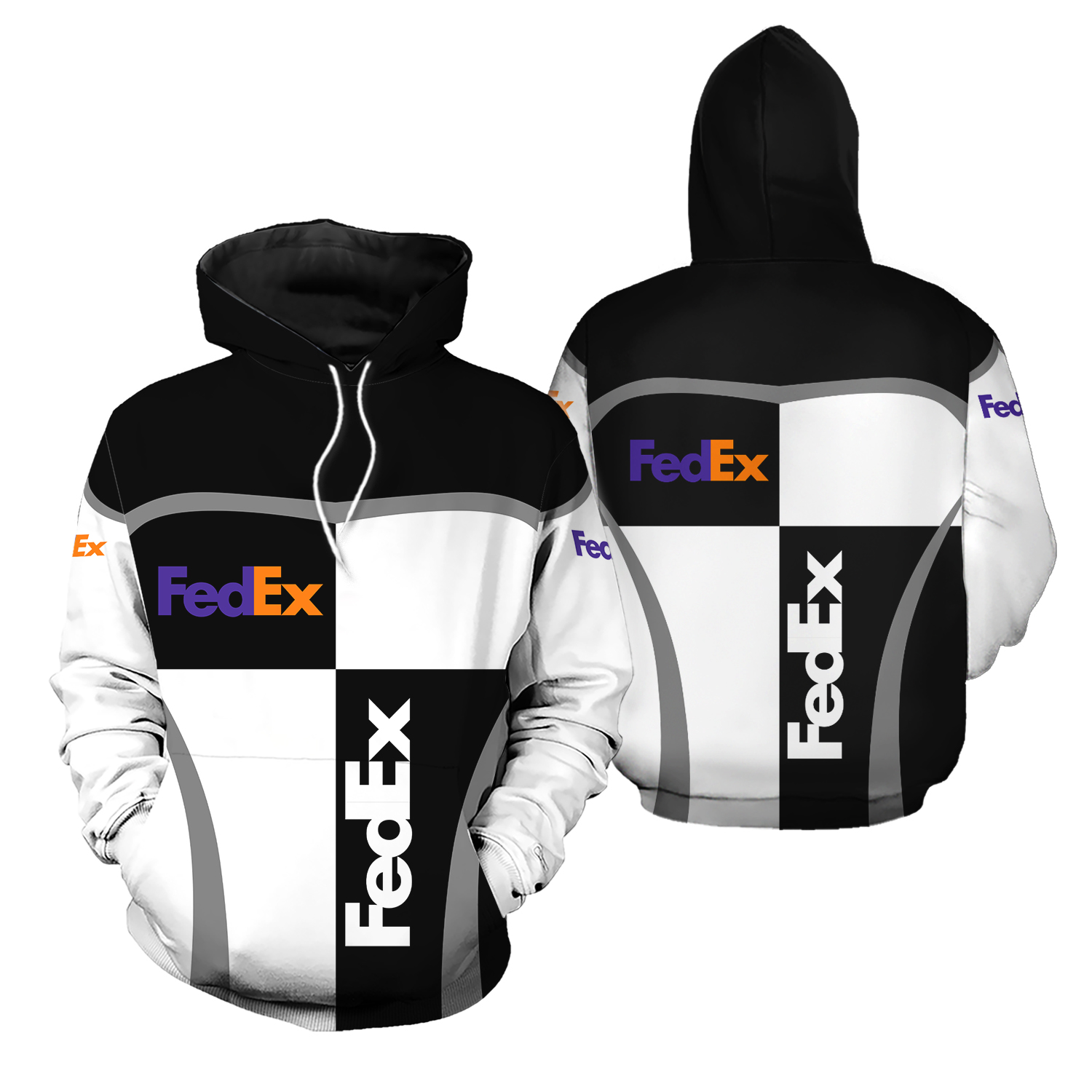 Fedex Hoodie, Fedex Ground 3d Printed Zip Hoodie