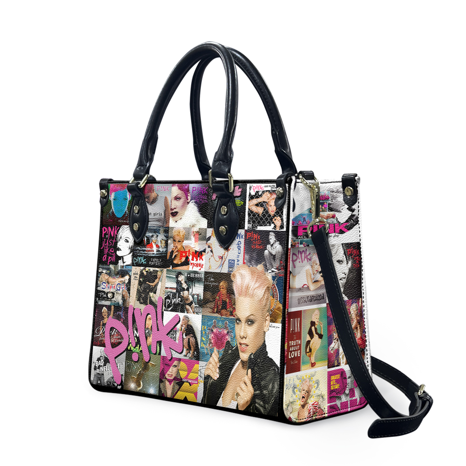 Pink Music Singer Women Leather Hand Bag