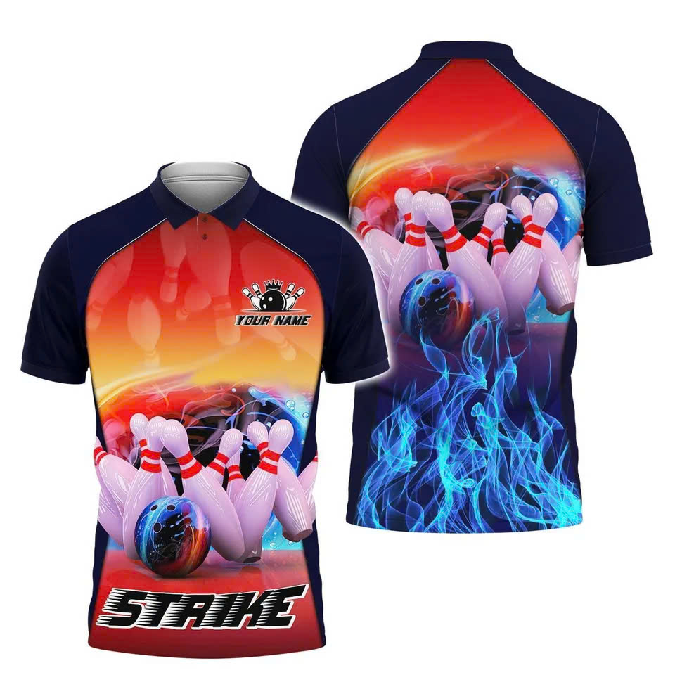Bowling Love Shirt Bowling Strike Personalized Name 3d Polo Shirt