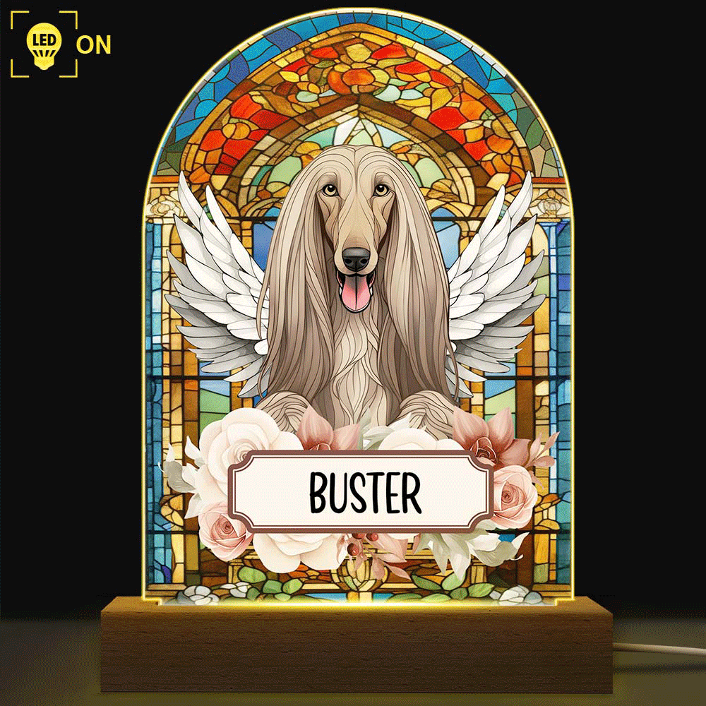 Best Friend For Life Dog Cat Stained Glass - Personalized Led Night Light