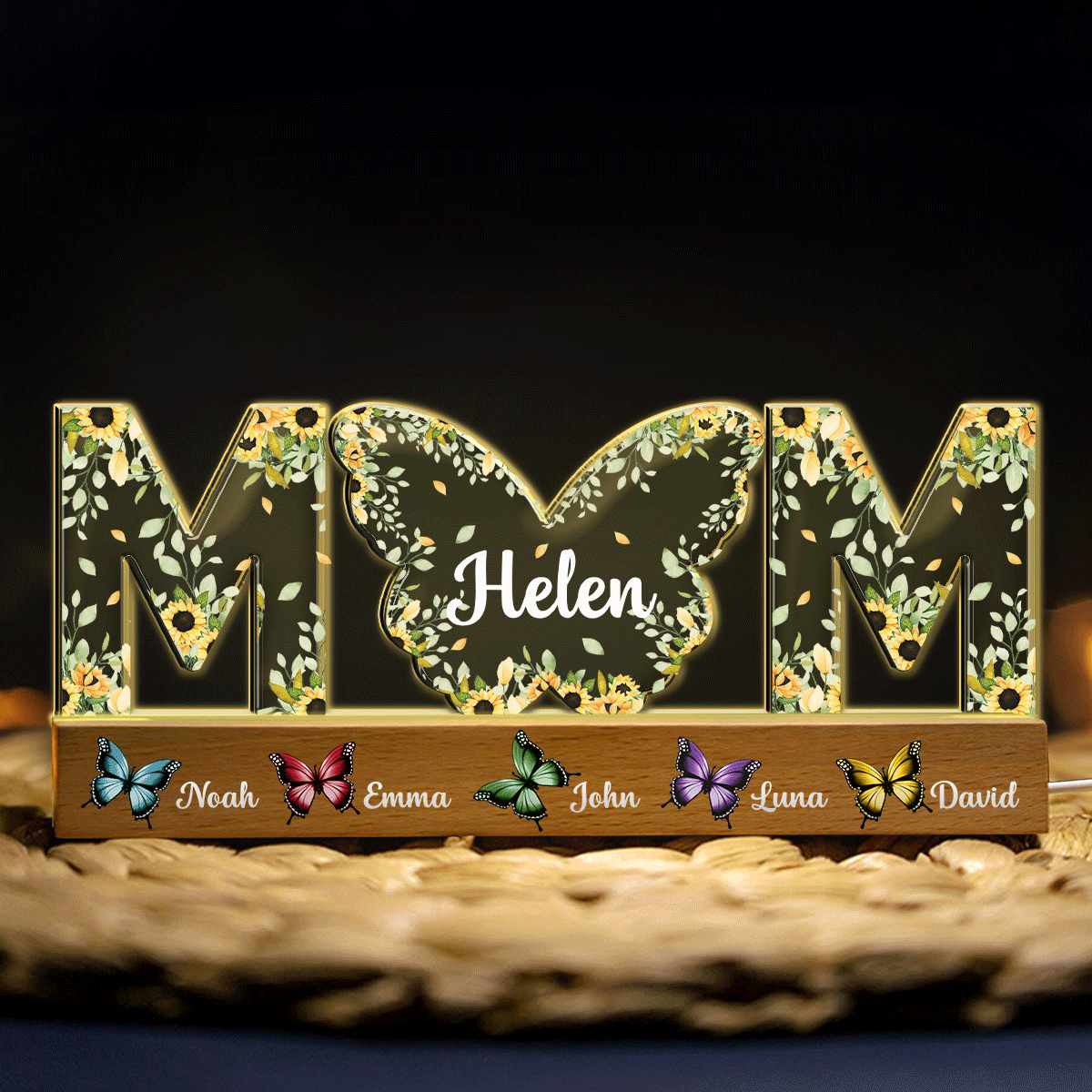 Discover Butterfly Mother - Personalized Mother Custom LED Night Light