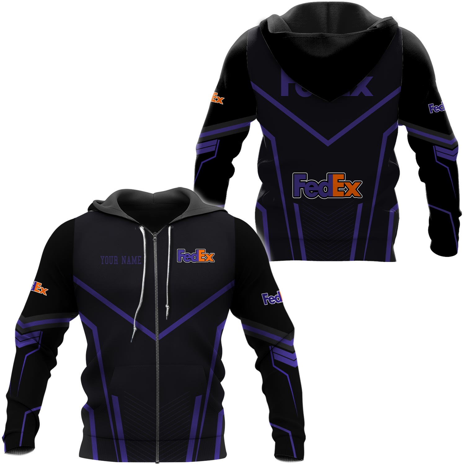 Personalized Fedex Hoodie, Fedex Ground 3d Printed Zip Hoodie