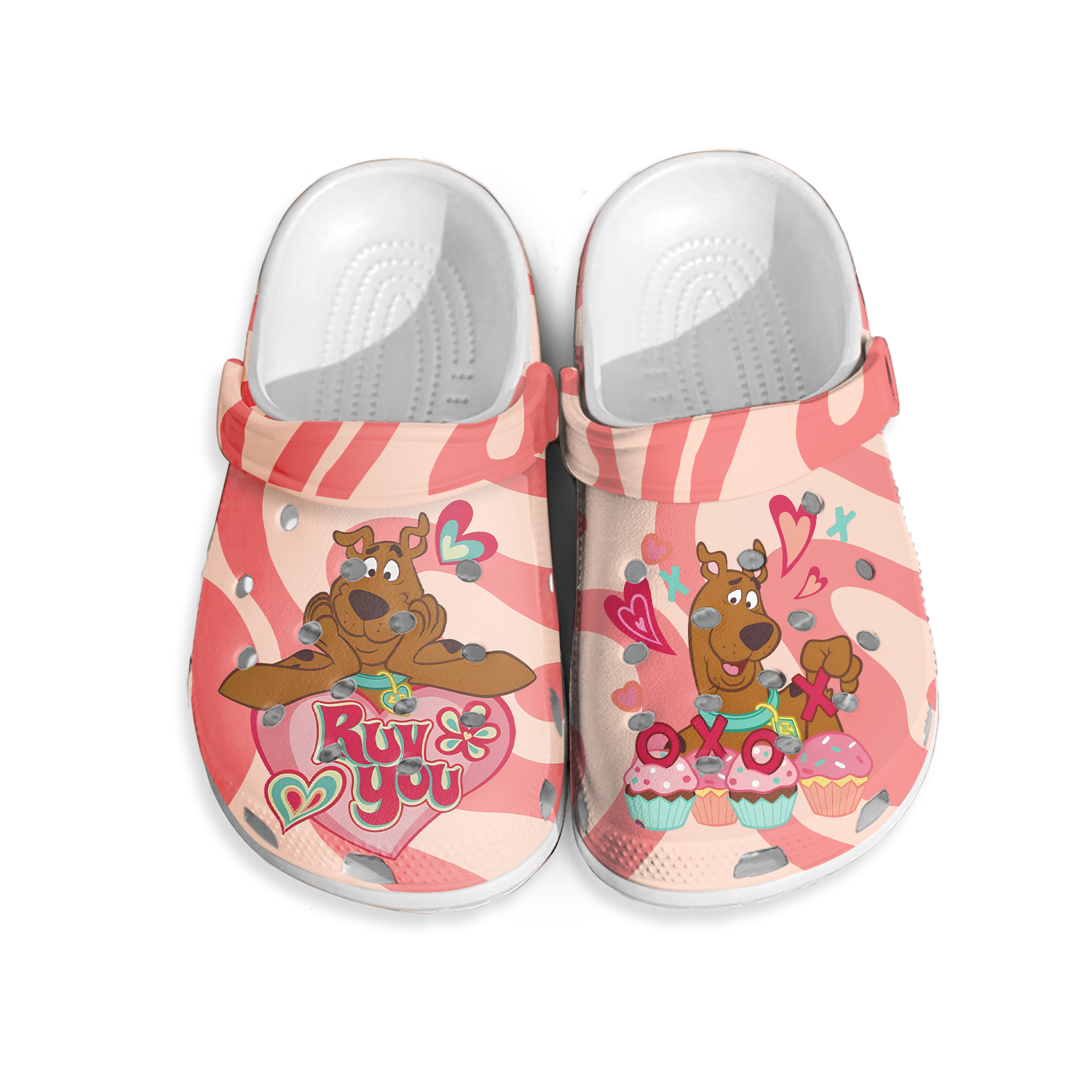 Scooby Doo Ruv You Xoxo Happy Valentine's Day Clogs