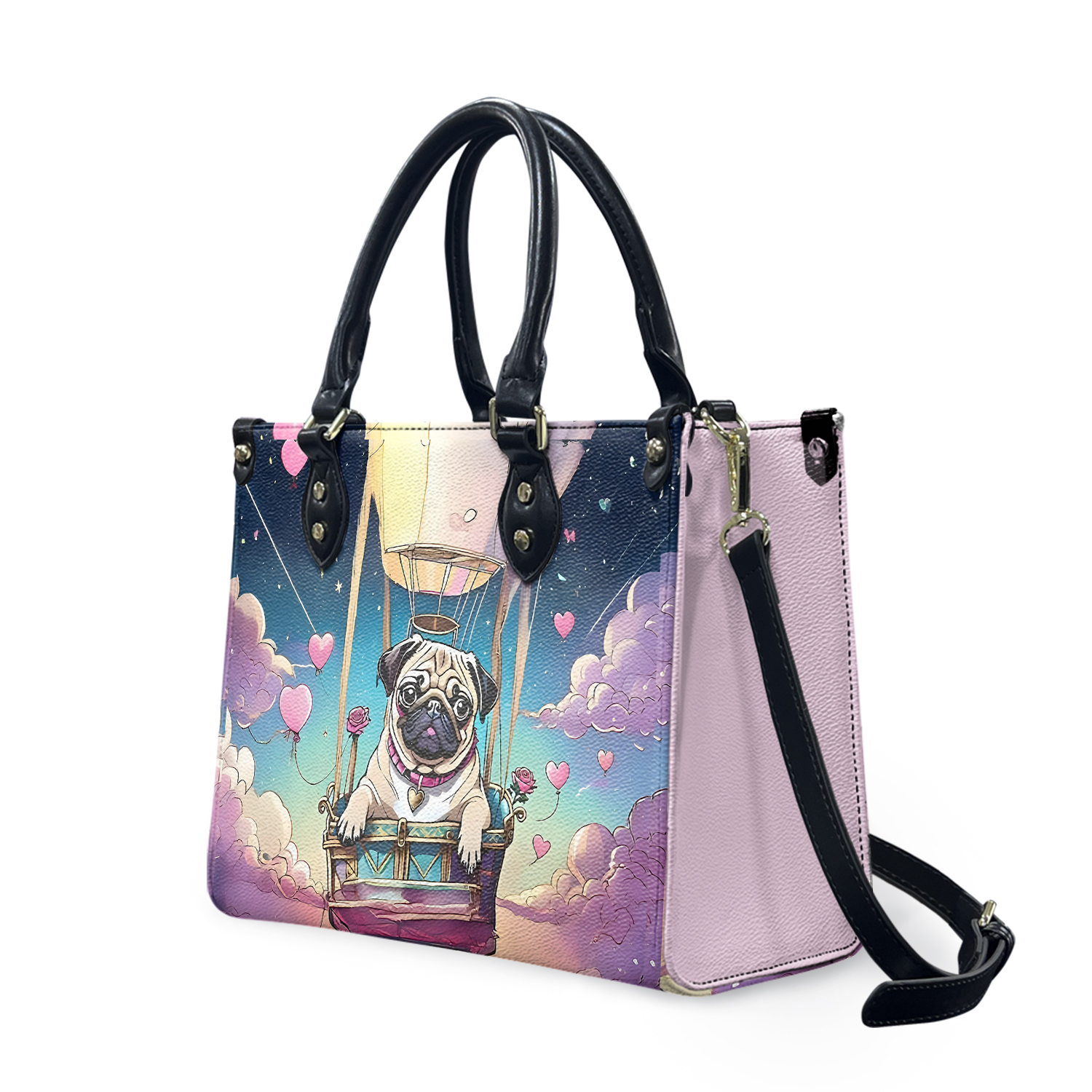 Pug Hot Air Balloon Purse Bag