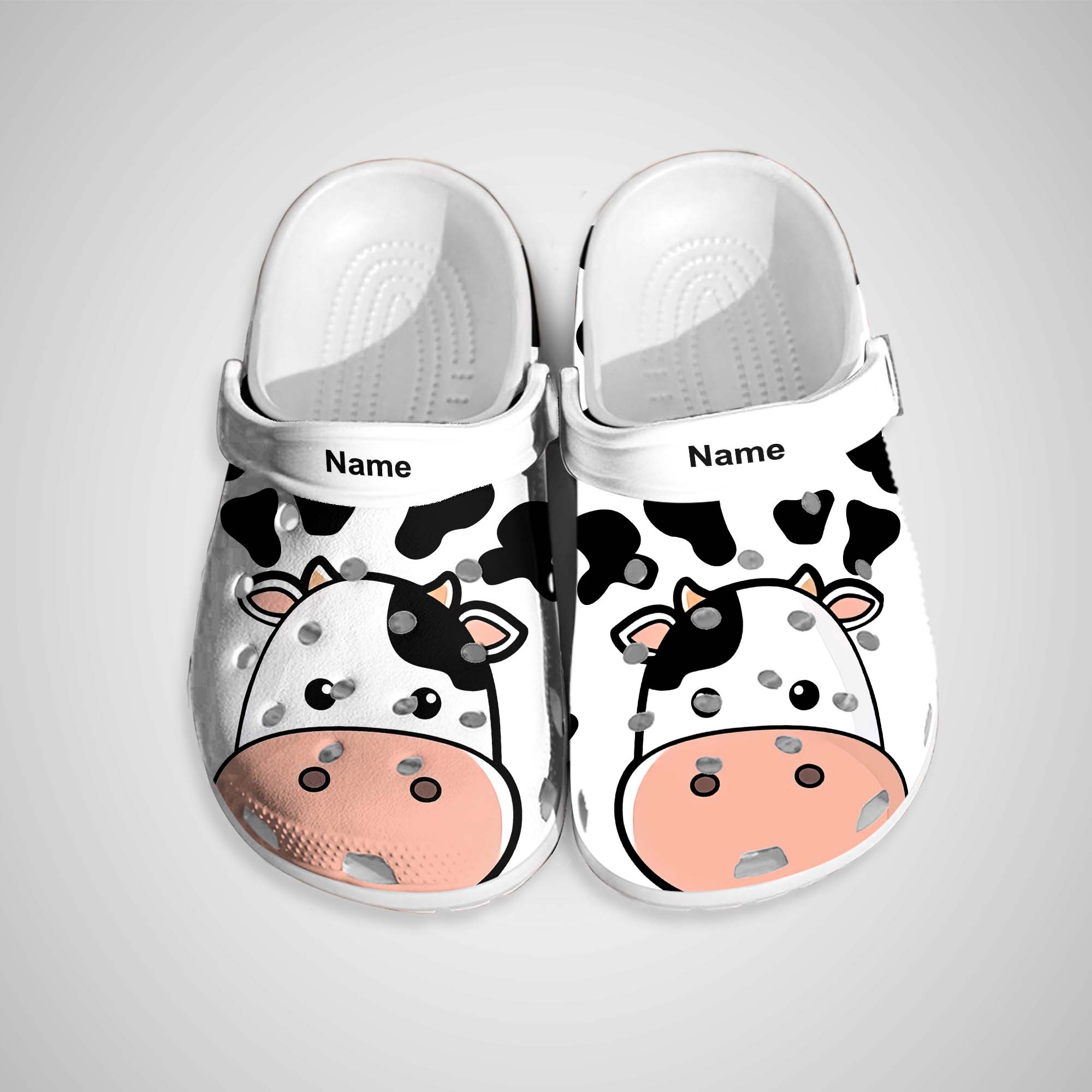 Cow Face Personalized Clogs Shoes With Your Name Clogs