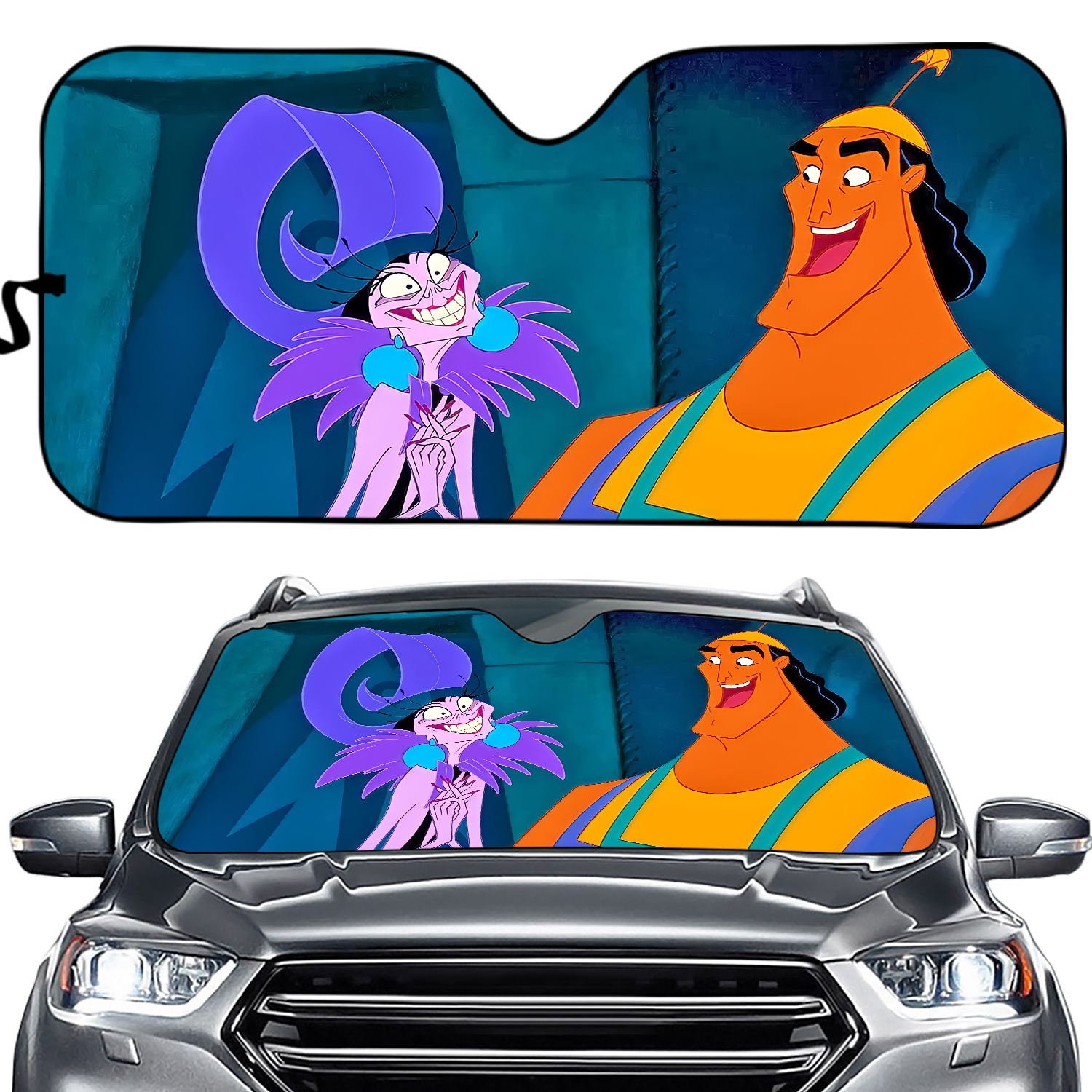 The Emperor's New Groove Car Sunshade, Krock And Yzma Car Sun Shade