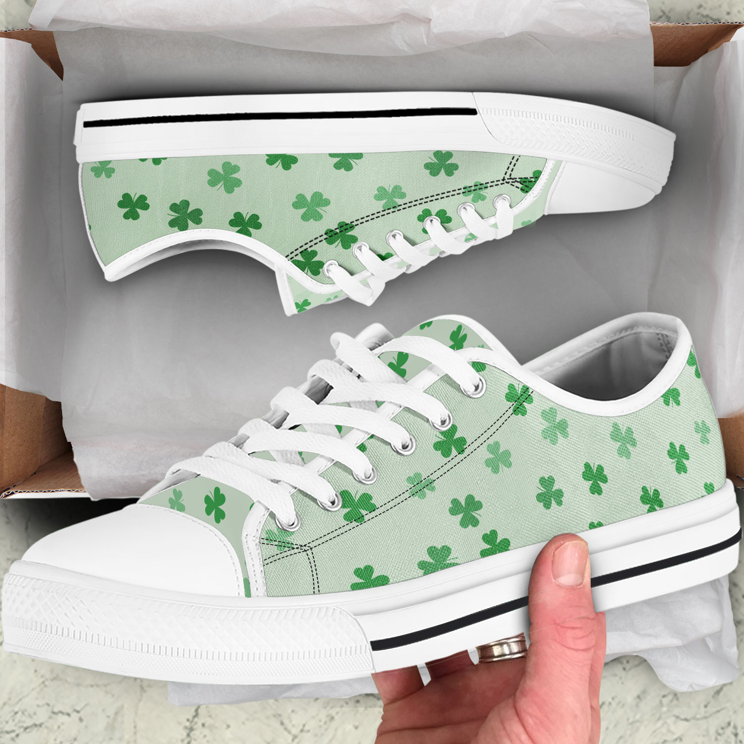 Lucky Clovers St. Patrick's Day Women's Low Top Sneakers