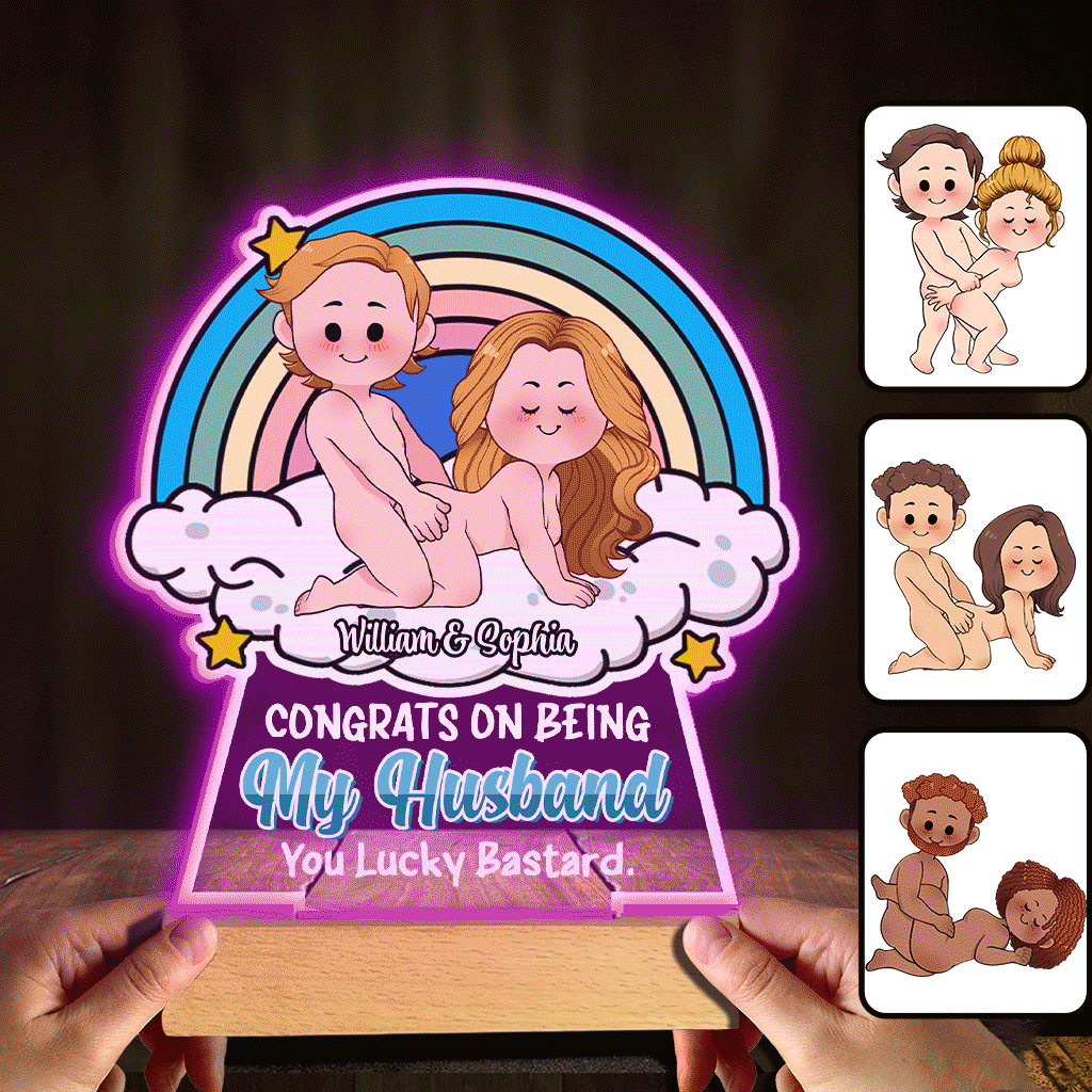 Discover Congrats On Being My Husband - Gift for husband, wife - Personalized Shaped Plaque Light Base