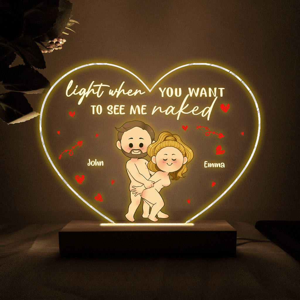 Discover Light This - Personalized Couple Shaped Plaque Light Base