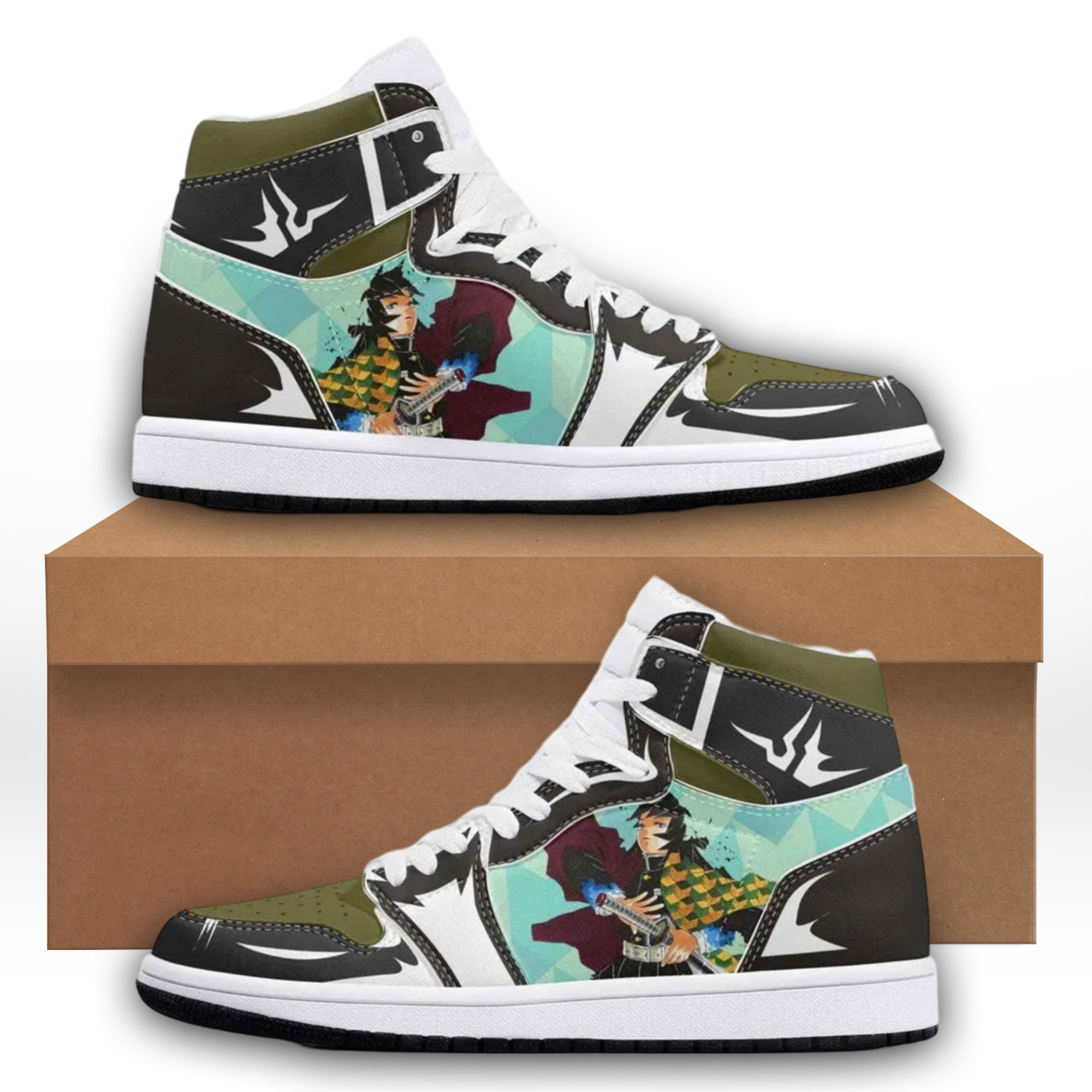 Demon Giyu Tomioka Jd1 Anime Shoes Mid Top Sneakers