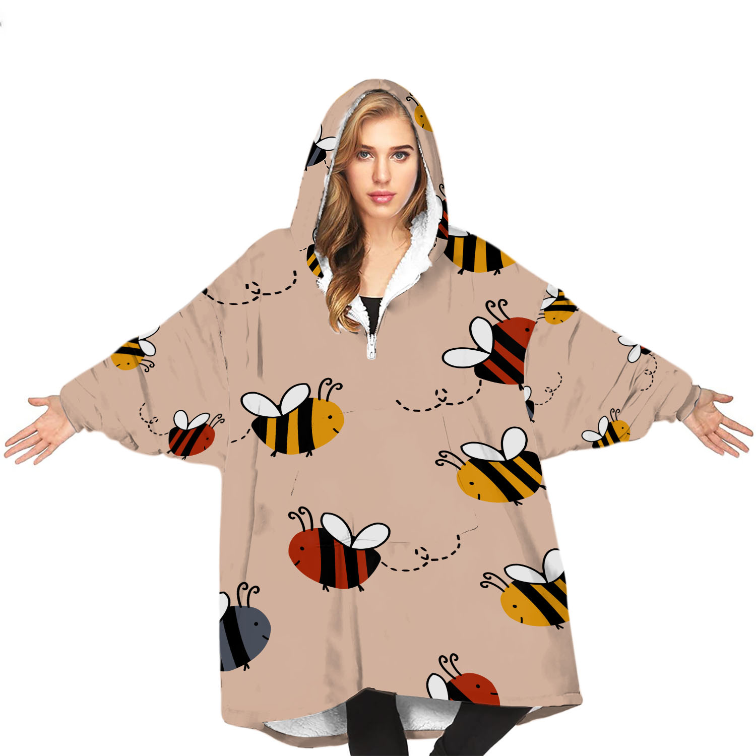 Honey Bees Hoodie Blanket