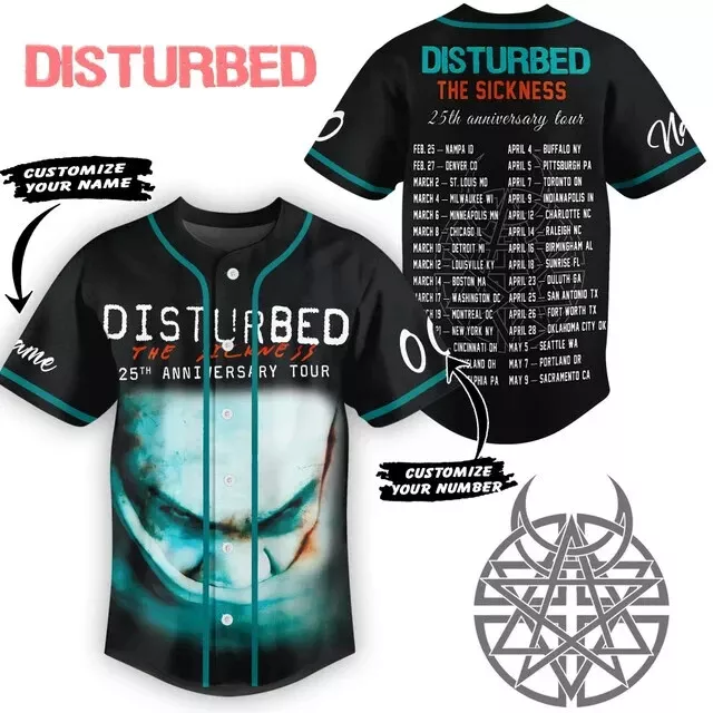 The Sickness 2025 Concert, Disturbed The Sickness 25th Anniversary Tour Jersey