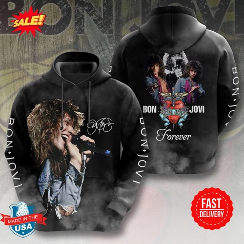 Bon Jovi 3d Hoodie S-5xl