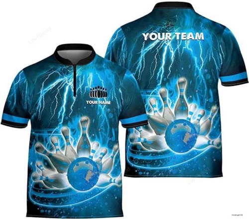 Personalized Name Bowling Jersey 3d, Custom Bowling Shirts For Team Gift