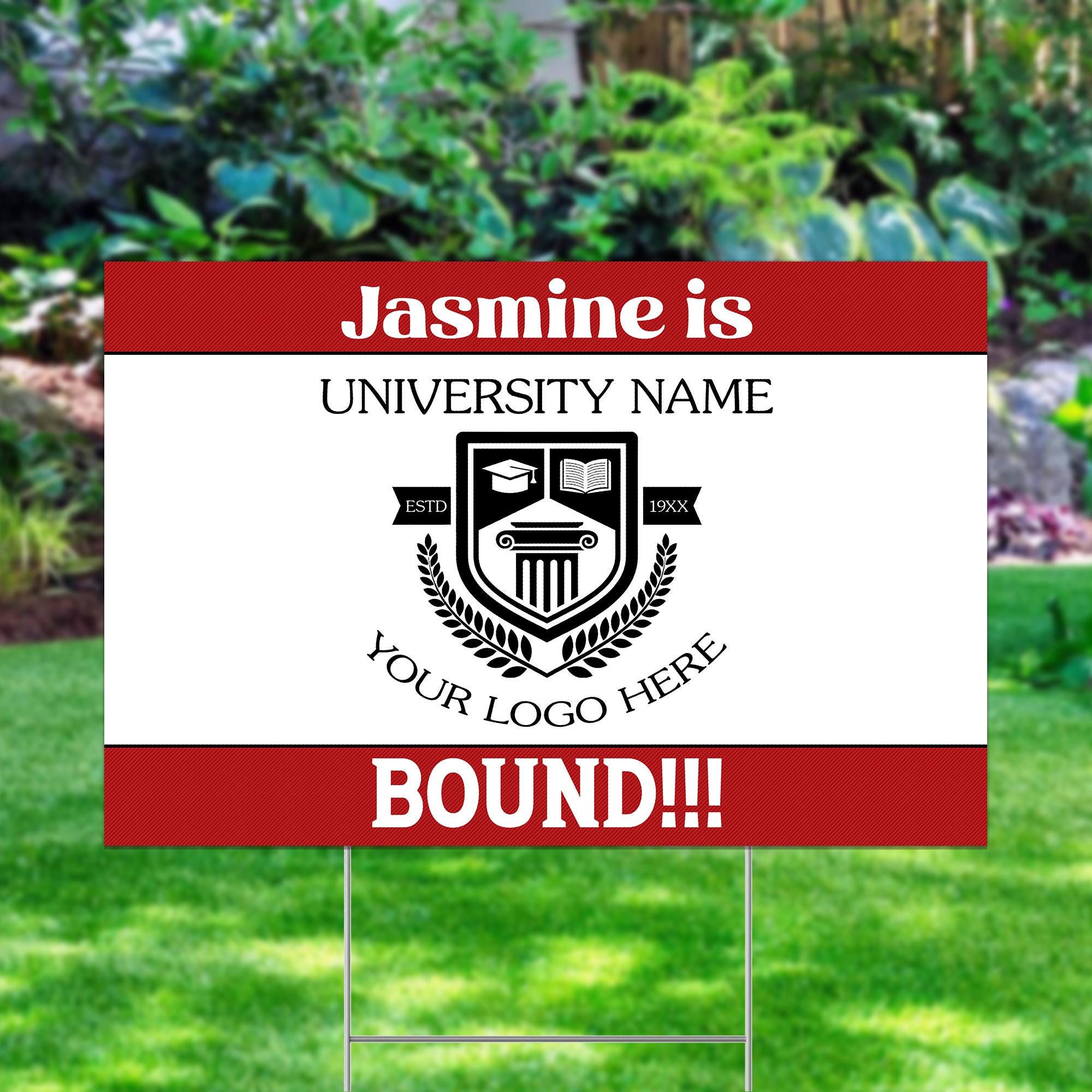 College Bound Yard Sign, College Logo Sign, Custom College Yard Sign, University Bound Yard Sign
