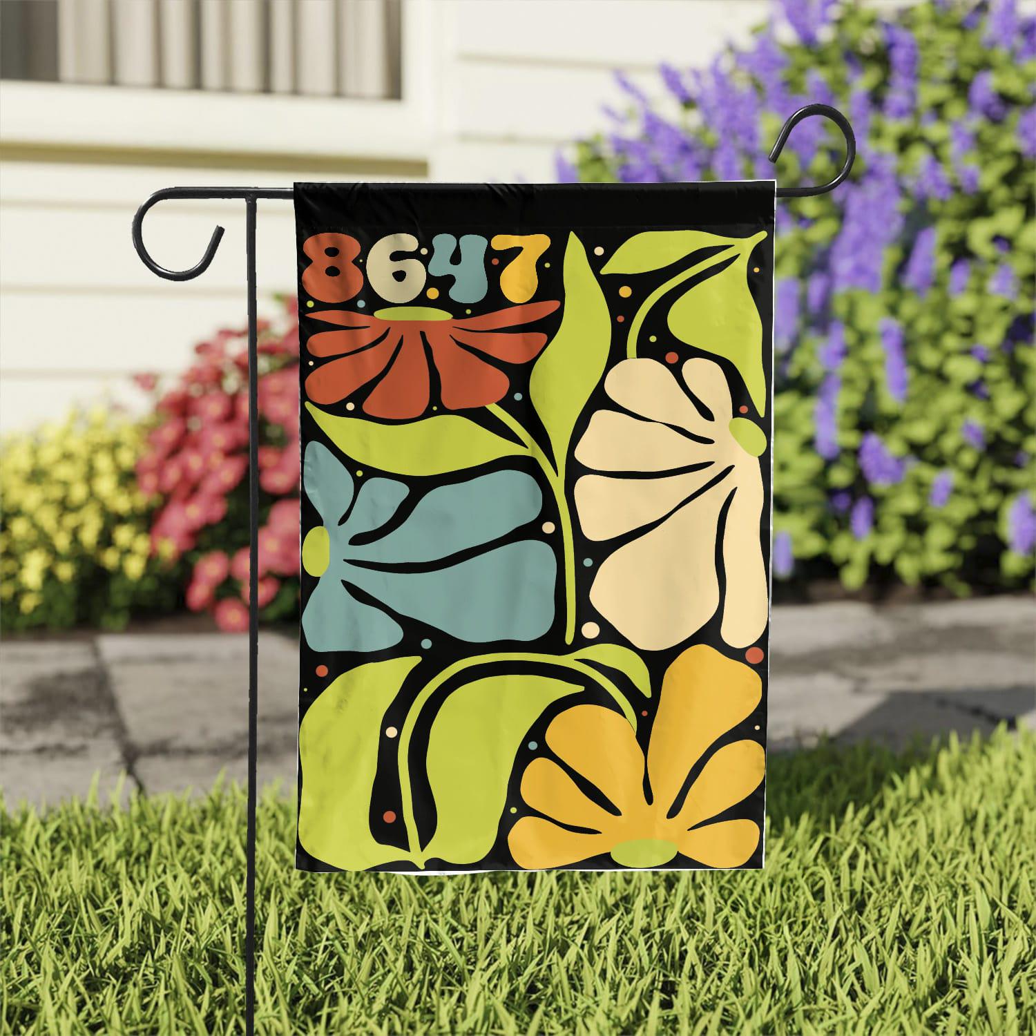 8647 Floral Fascism Garden Flag, Liberal Leftist Feminist