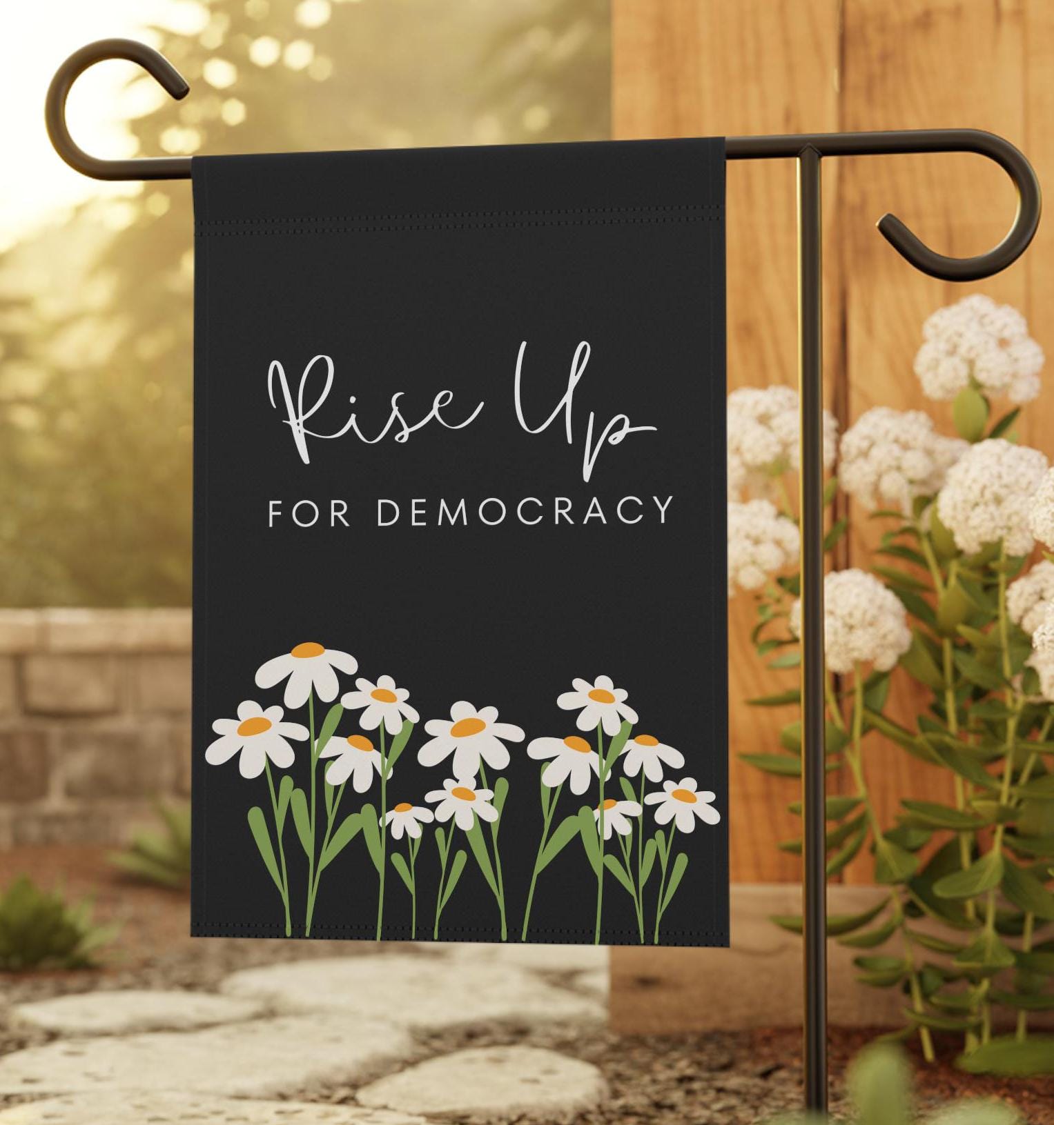 Rise Up For Democracy Resistance Flag, Anti Trump Protest Sign