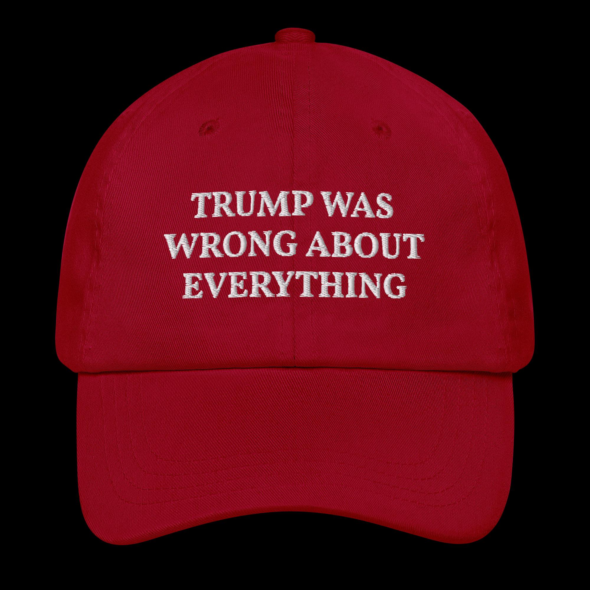 Trump Was Wrong About Everything Hat  Political Statement Cap  Funny Dad Hat  Election 2025 Gift  Resistance Hat