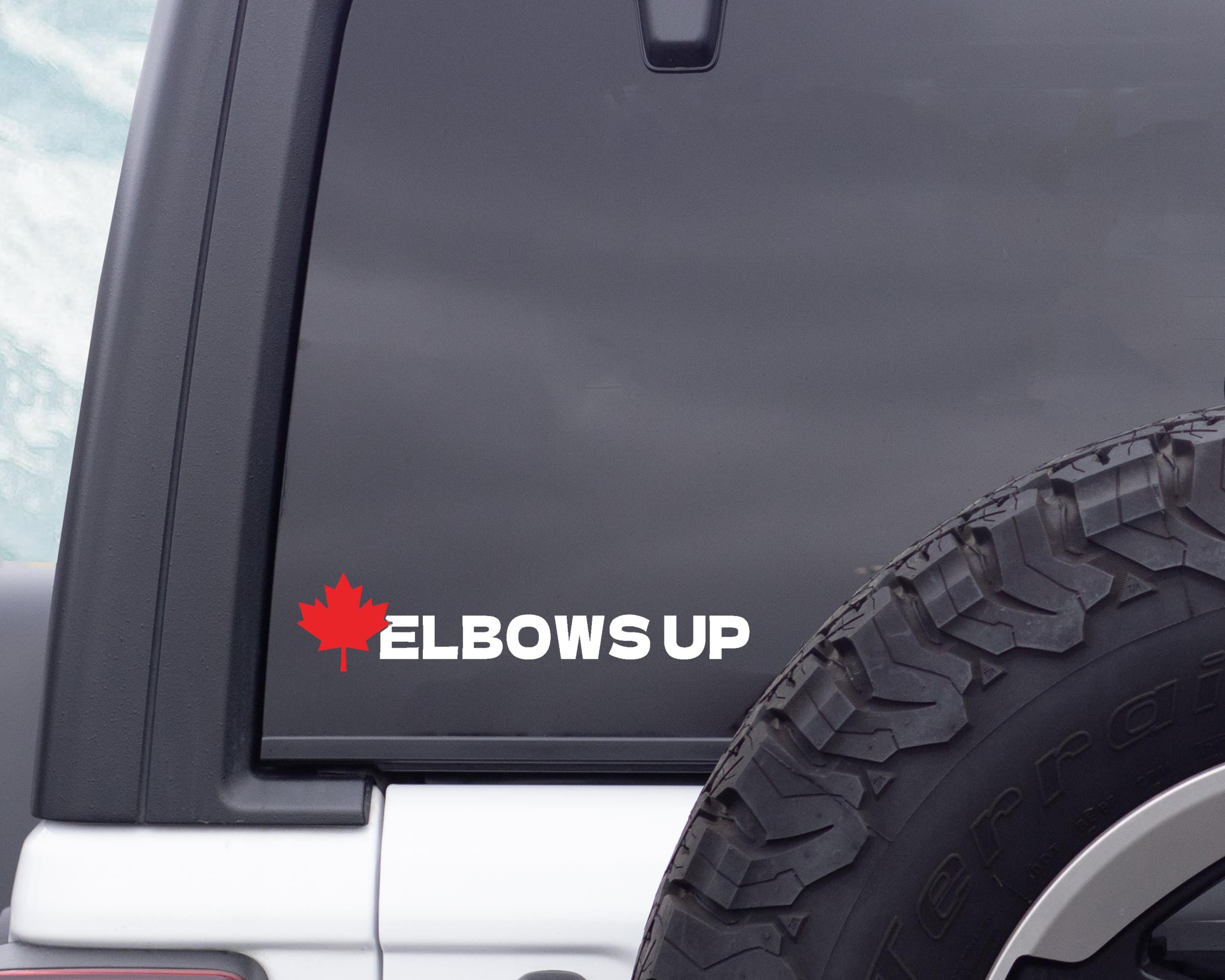 Elbows Up Decal, Maple Leaf Decal