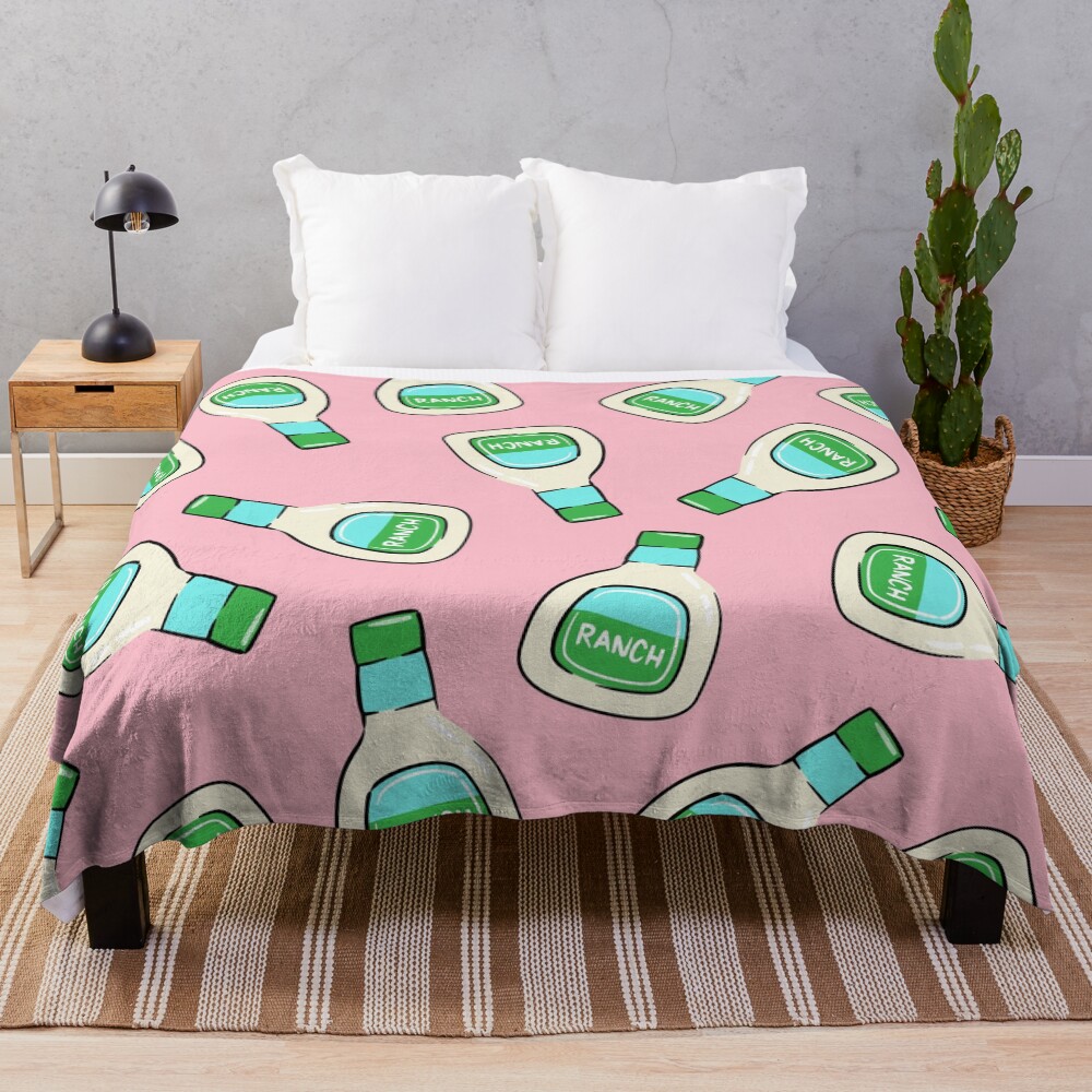 Ranch - Salad Dressing Bottle (pink) Throw Blanket
