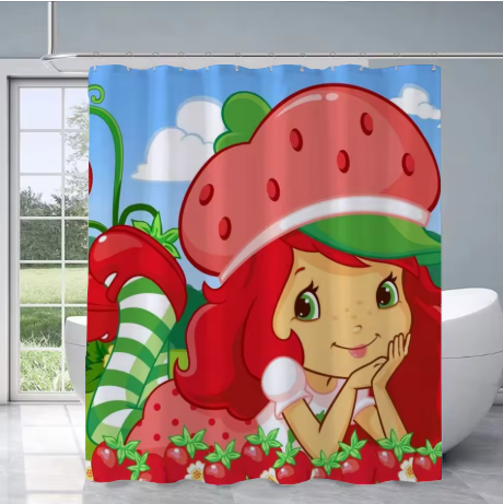 Strawberry Short Cake Shower Curtains, Bathroom Decor