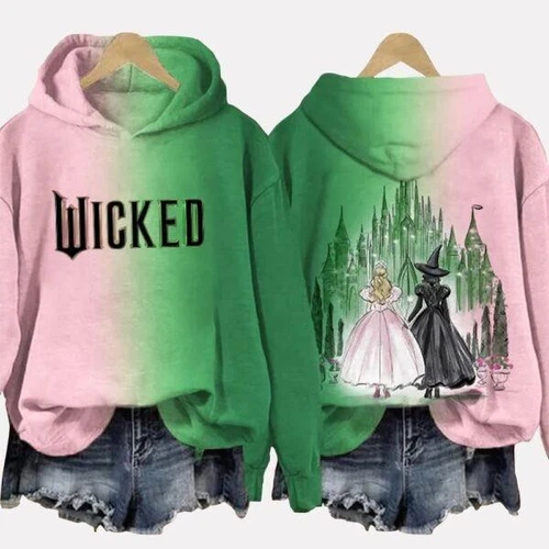 Bg Wicked Movie Inspired Witch Princess Contrast Gradient 3d Hoodie