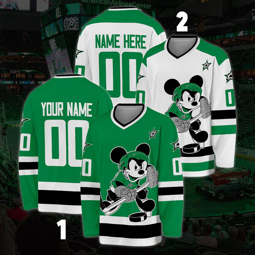Personalized Dallas Star Mickeyy Mouse Hockey Jersey, Disneyyy Jersey For Men