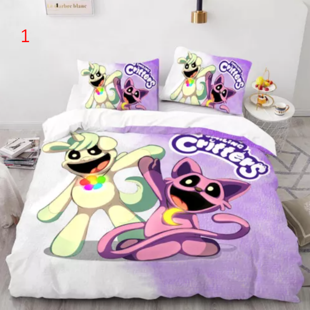 Smilings Critters 3d Duvet Cover Pillowcase Single Double King Bedding Set Gift