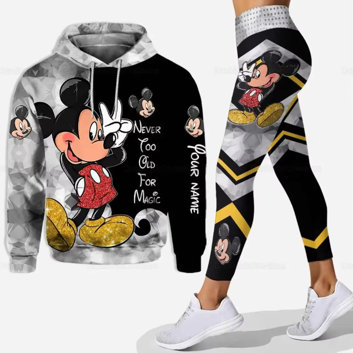 Disneyyy Mickeyy 3d Hoodie Leggings Set