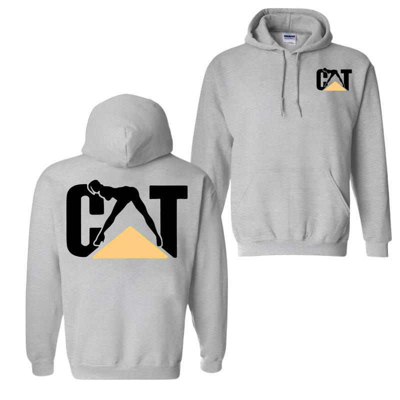 Cat With Woman Hoodie, Unisex Classic Caterpillar Trademark Hoodie