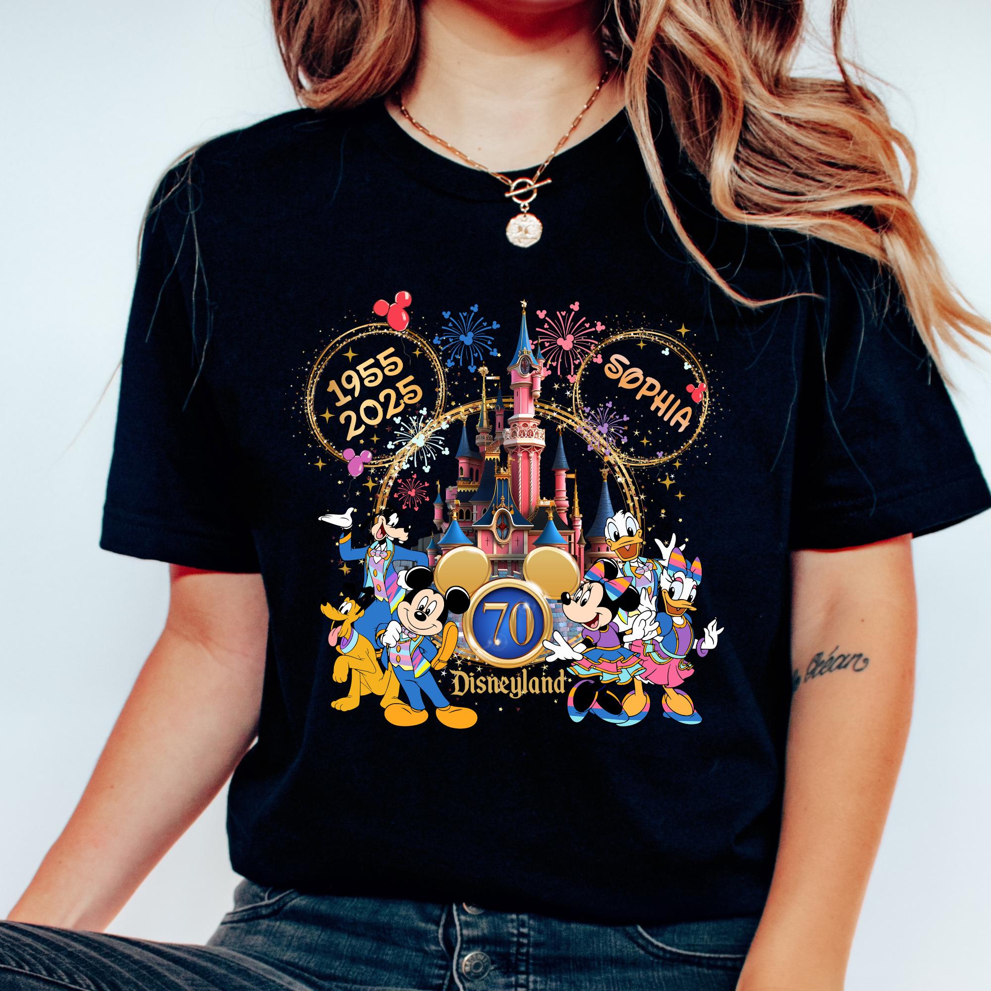 Custom Name Disneyyland 70th Anniversary Shirt, Retro Theme Park Tee