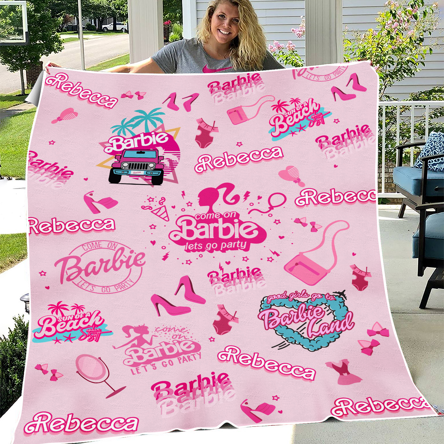 Accessories Barbie Inspired Pink Girl 2 Blanket|  Baby Girl Blanket